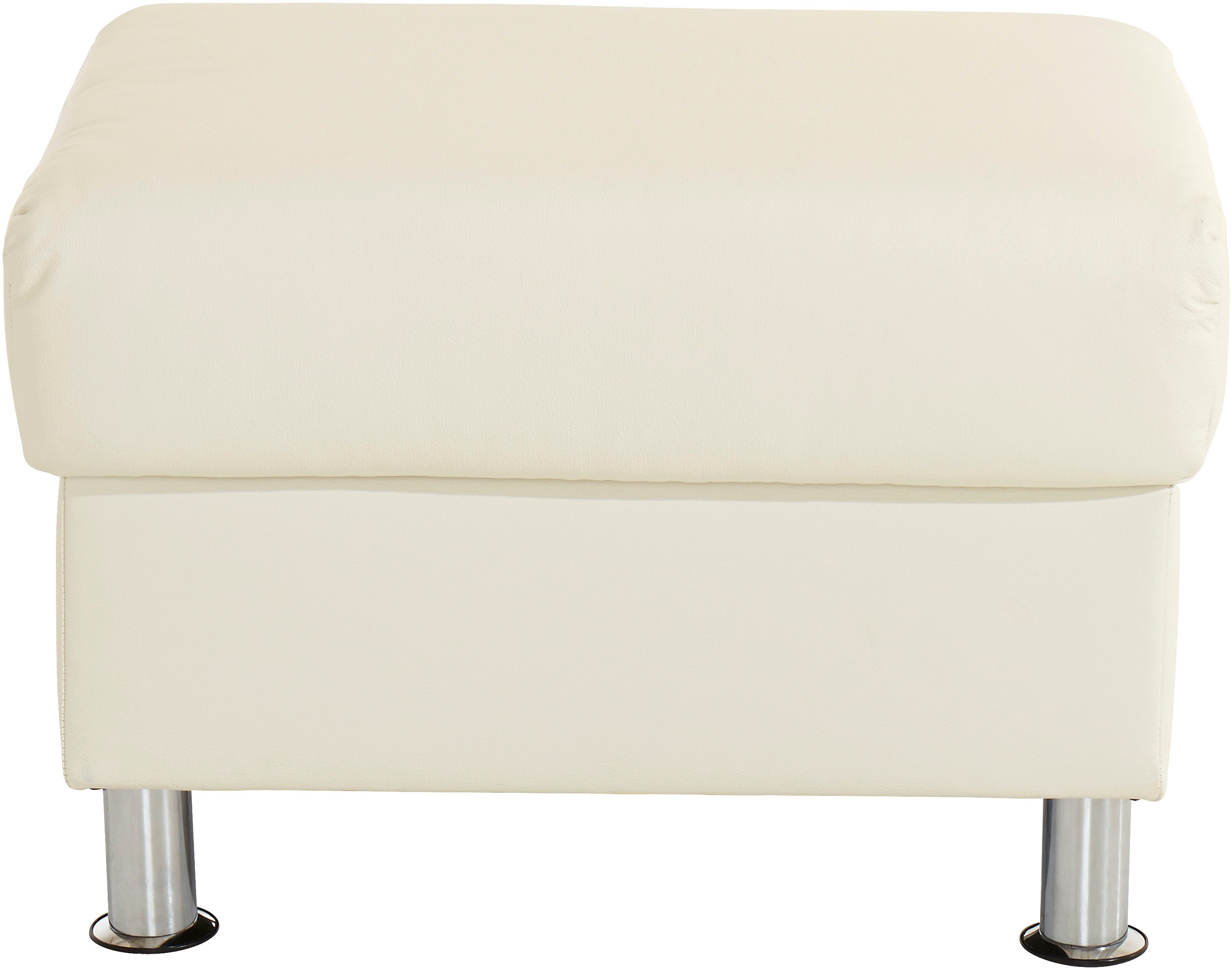 TRENDMANUFAKTUR Hocker Rondo, poef bij de serie, breedte 67 cm, chromen voeten Voetenbank optioneel met verenkern, in verschillende bekledingen bestelbaar