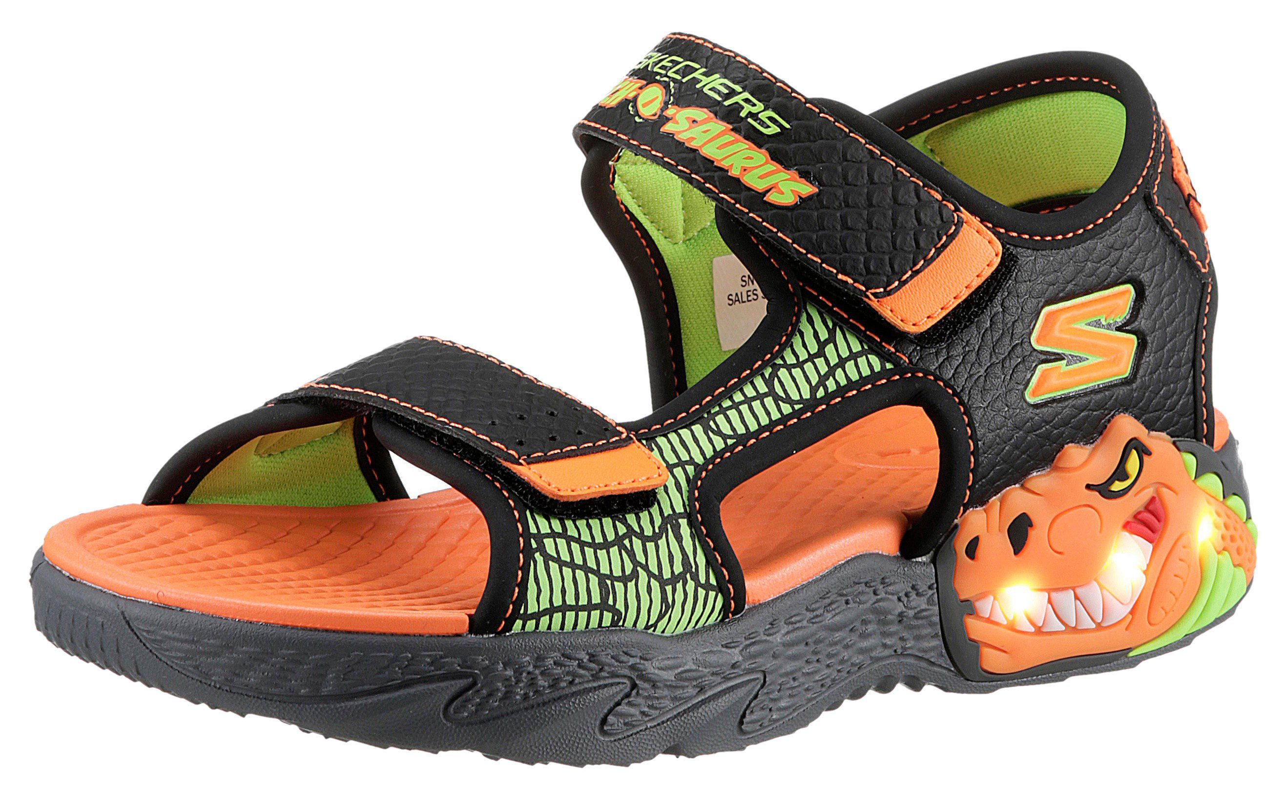 Skechers Sandalen CREATURE-SPLASH , zomerschoen, klittenbandschoen, sandaal, met knipperfunctie jongens sandalen maat 35 EU zwart