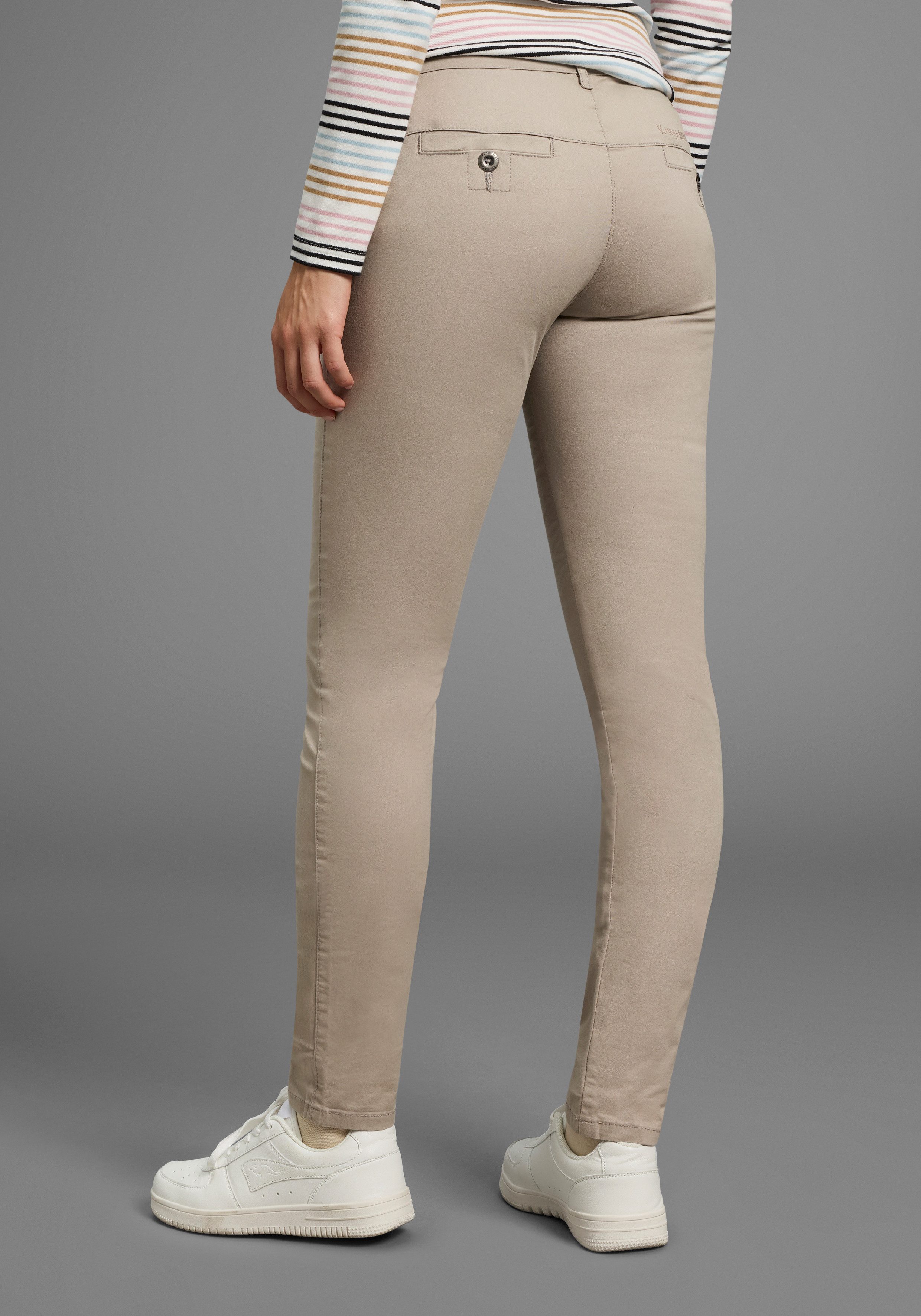 KangaROOS Chino in smal model, met koord te strikken (set, 2-delig, Met riem)
