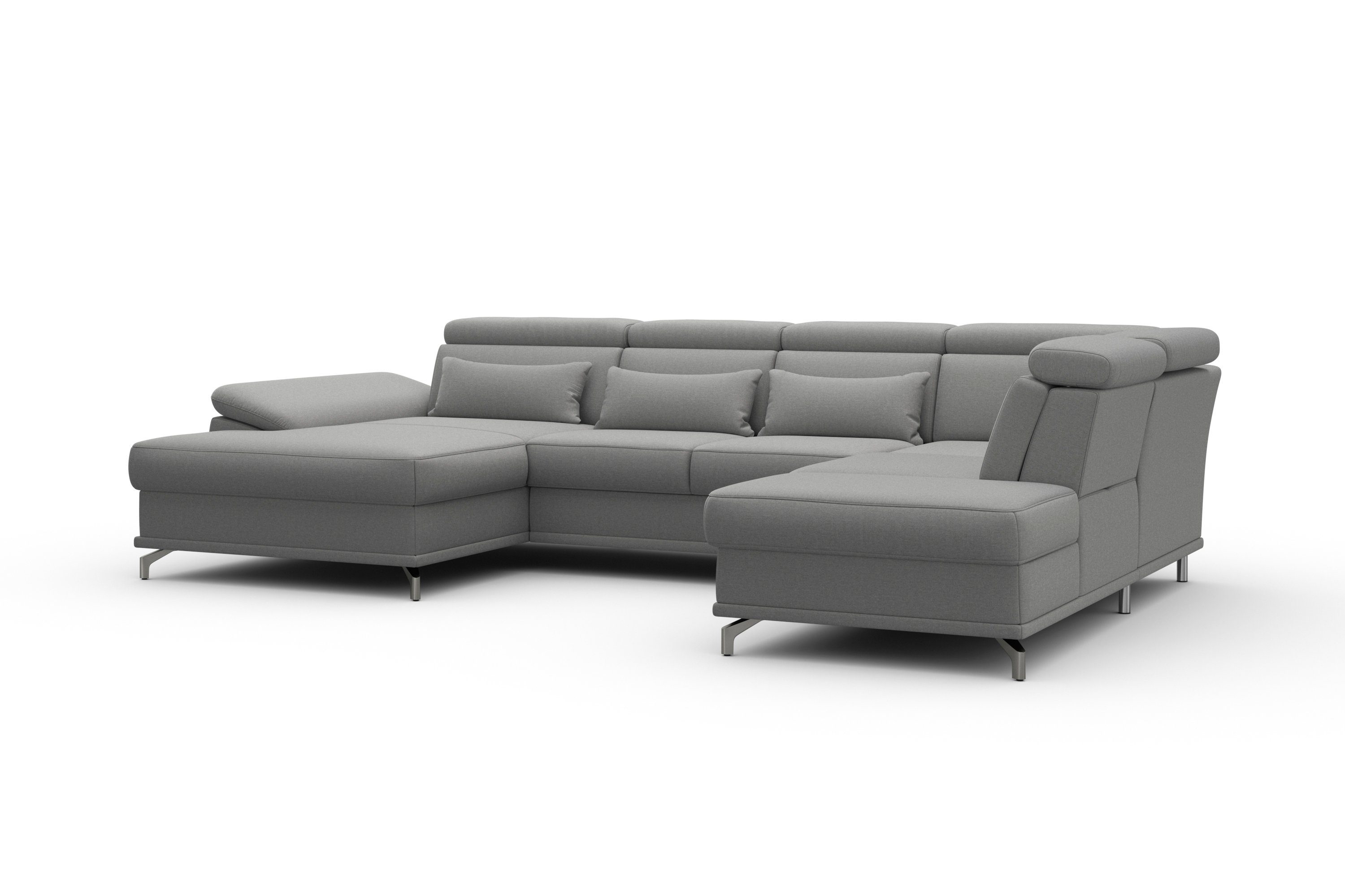 sit&more Zithoek Cabrio U-vorm, met zitdiepteverstelling, arm- en hoofdsteunverstelling