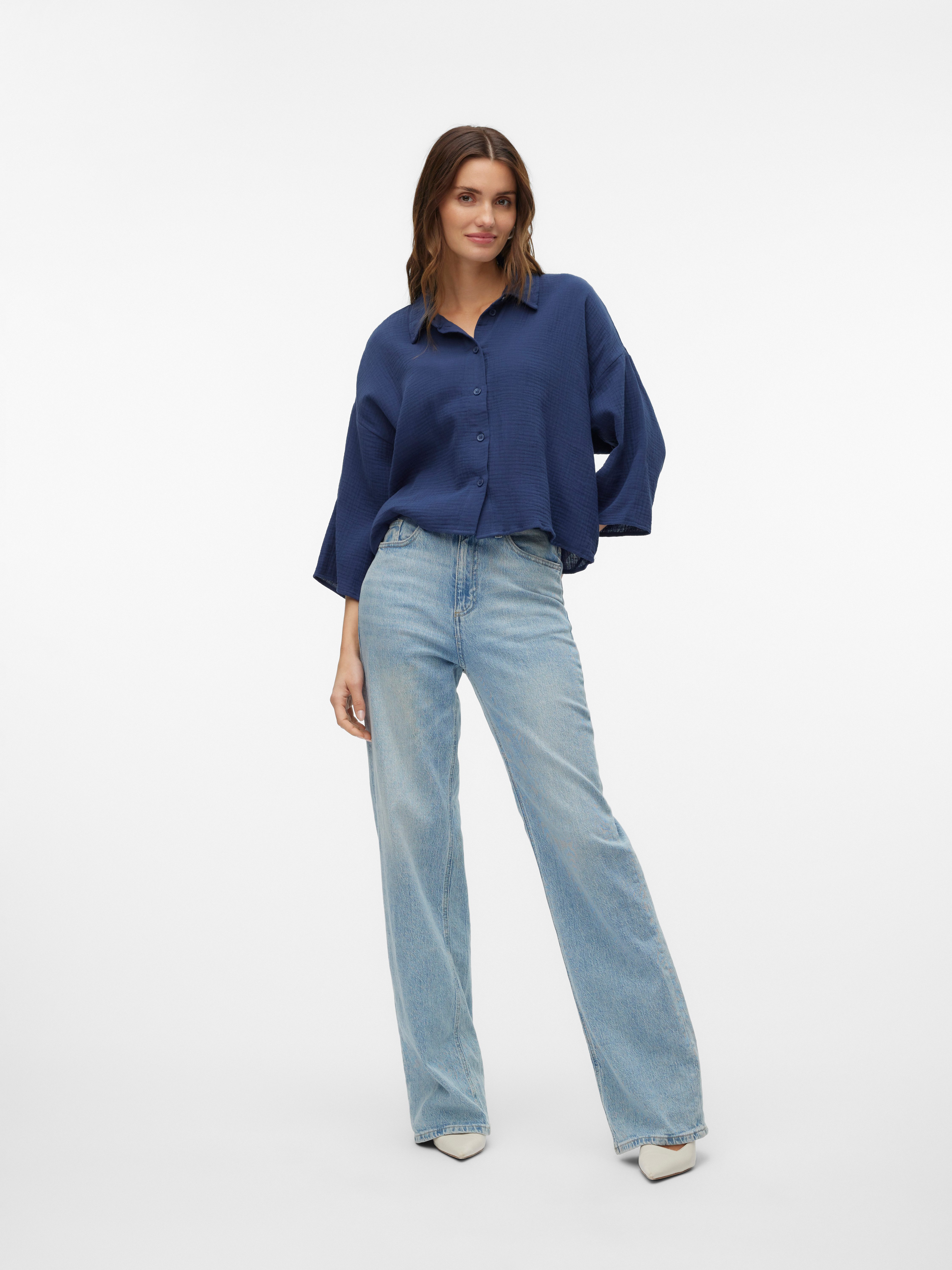 Vero Moda Overhemdblouse VMNATALI CROP SHIRT WVN NOOS