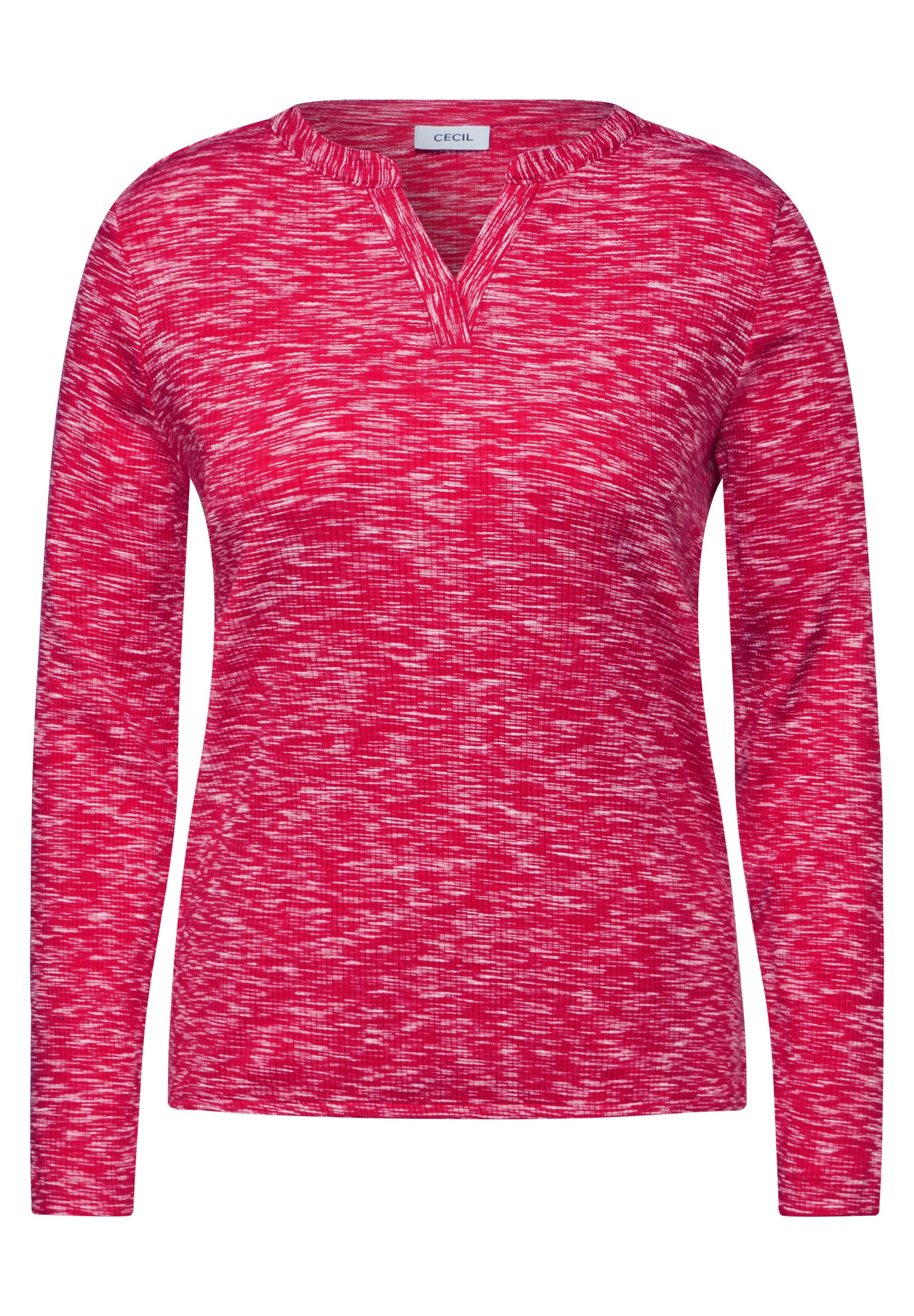 Cecil Shirt met lange mouwen met ribstructuur