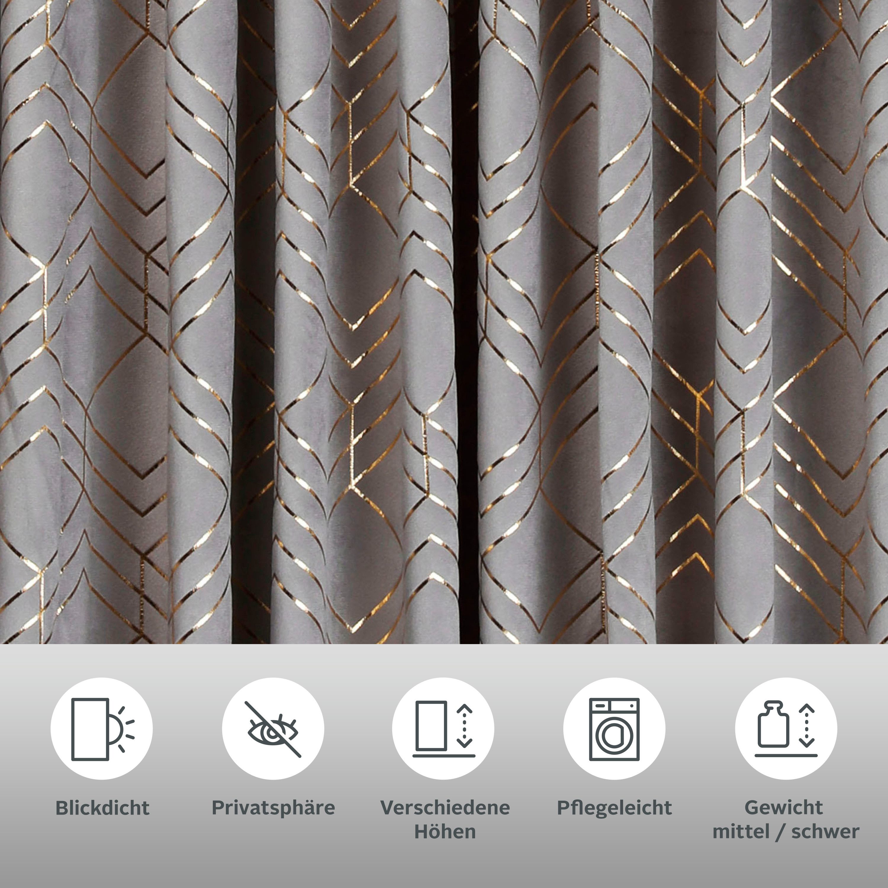 my home Gordijn Velvet Foil (2 stuks)
