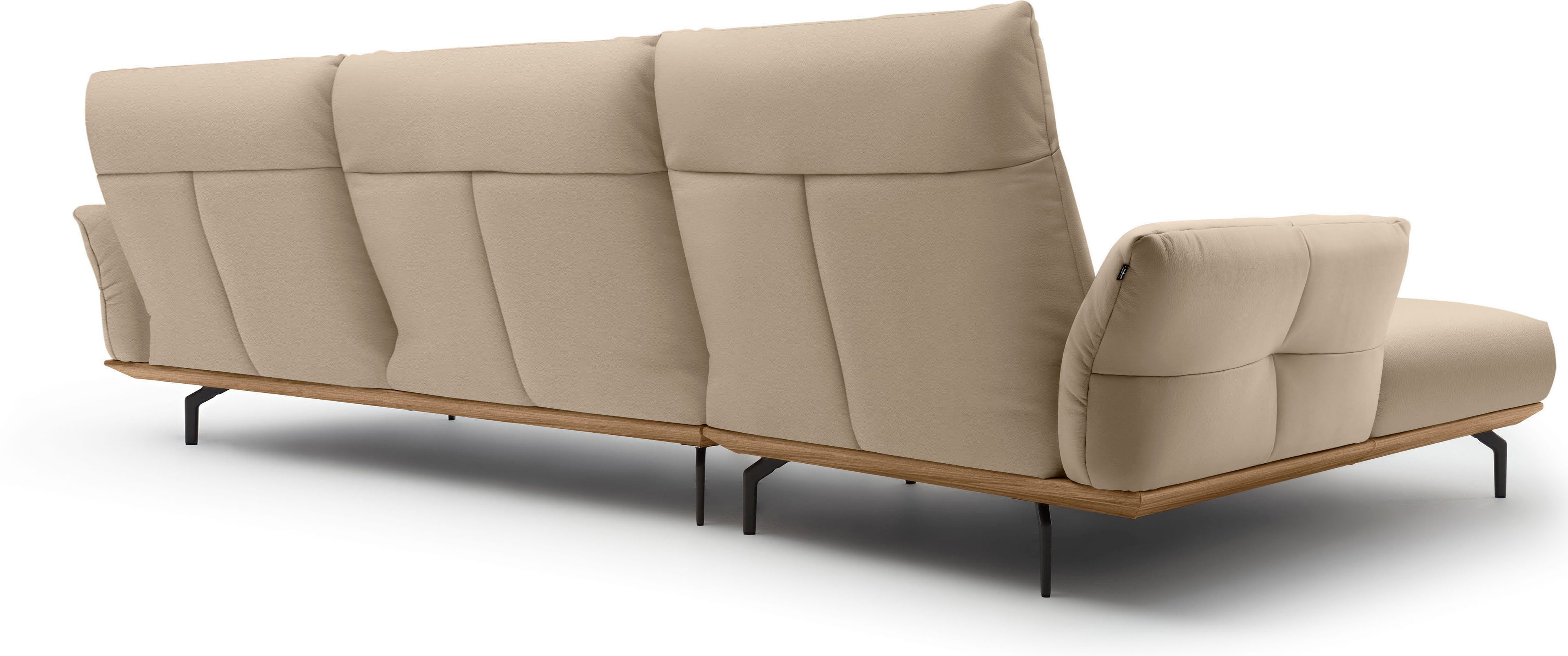 Creation BY ROLF BENZ Hoekbank Hs.460 Sokkel in walnotenhout, onderstel in umbra grijs, breedte 338 cm