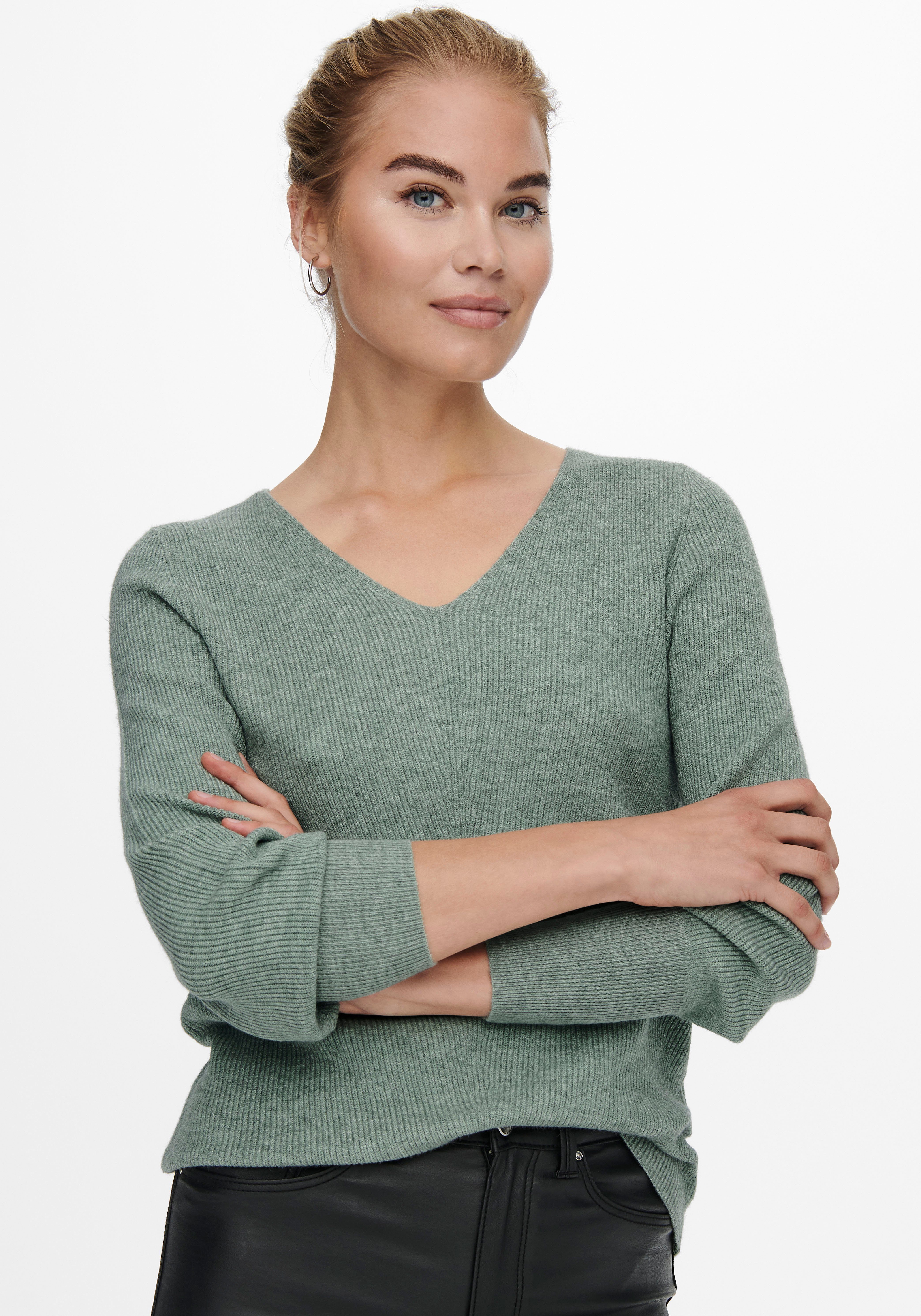 Only Trui met V-hals ONLATIA L/S V-NECK CUFF KNT