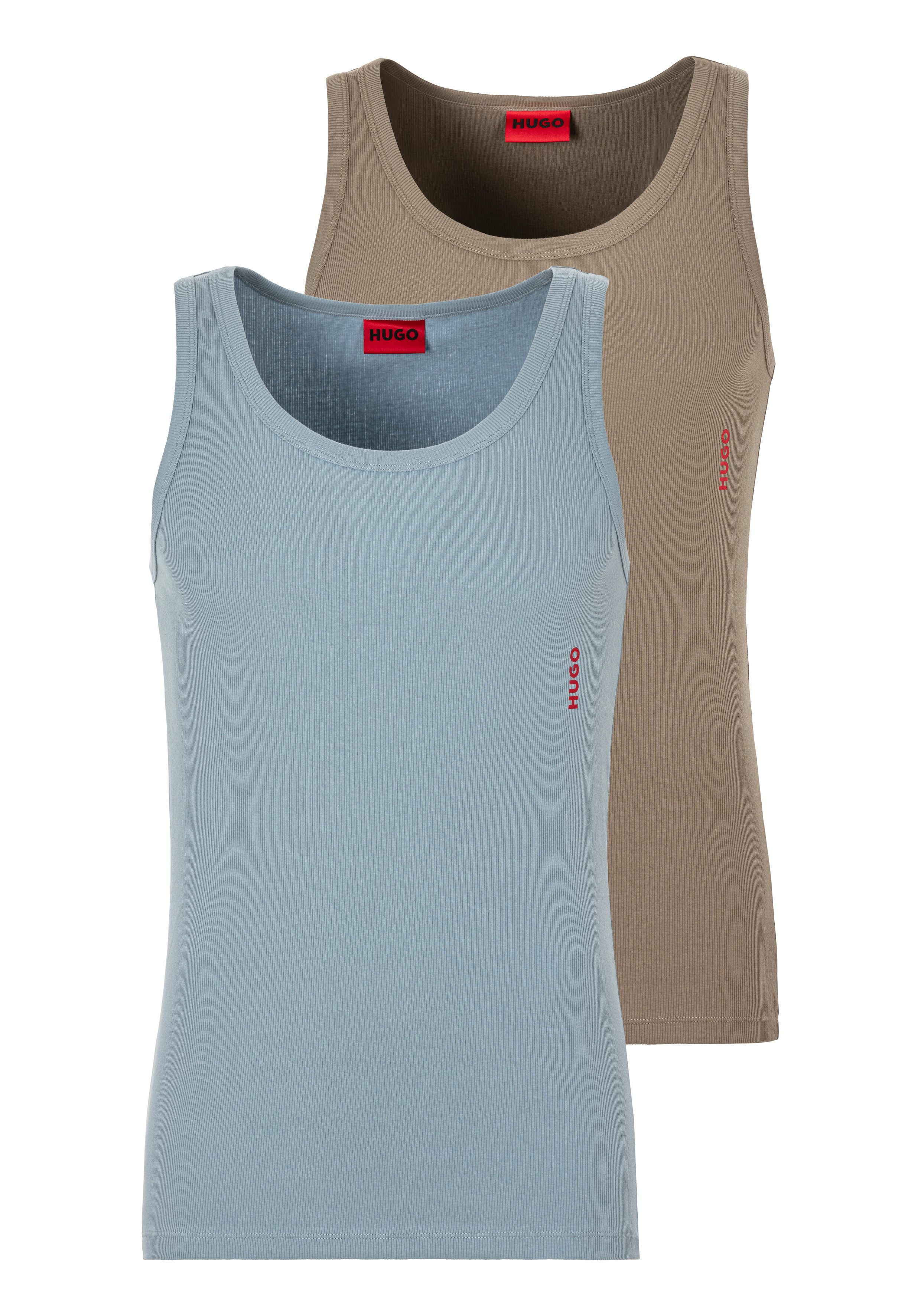 HUGO underwear Tanktop Twin Pack met merketiket in contrastkleur (set, 2-delig) heren onderhemden maat XL (54) multicolor