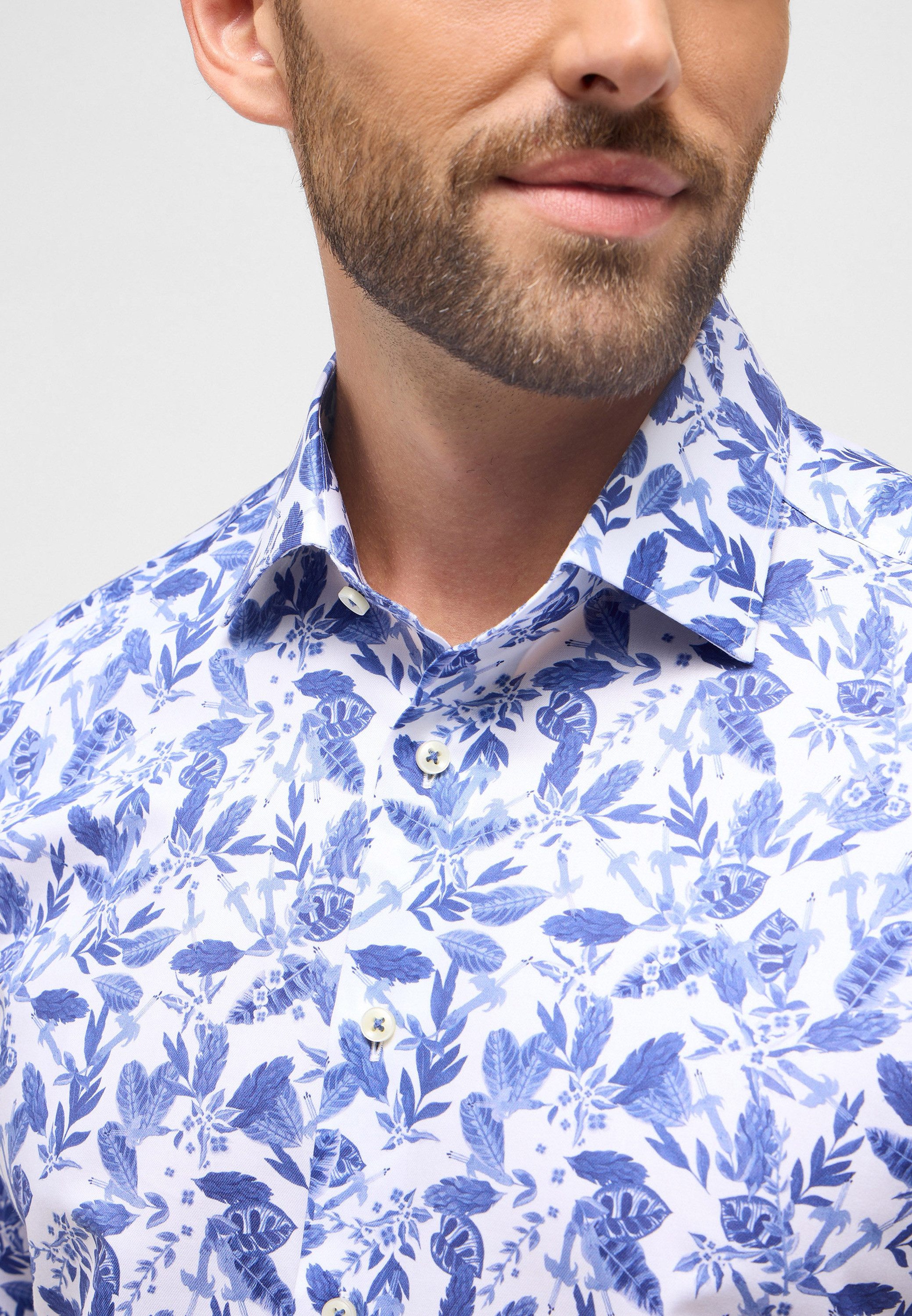 Eterna Overhemd met korte mouwen MODERN FIT NON IRON (strijkvrij)