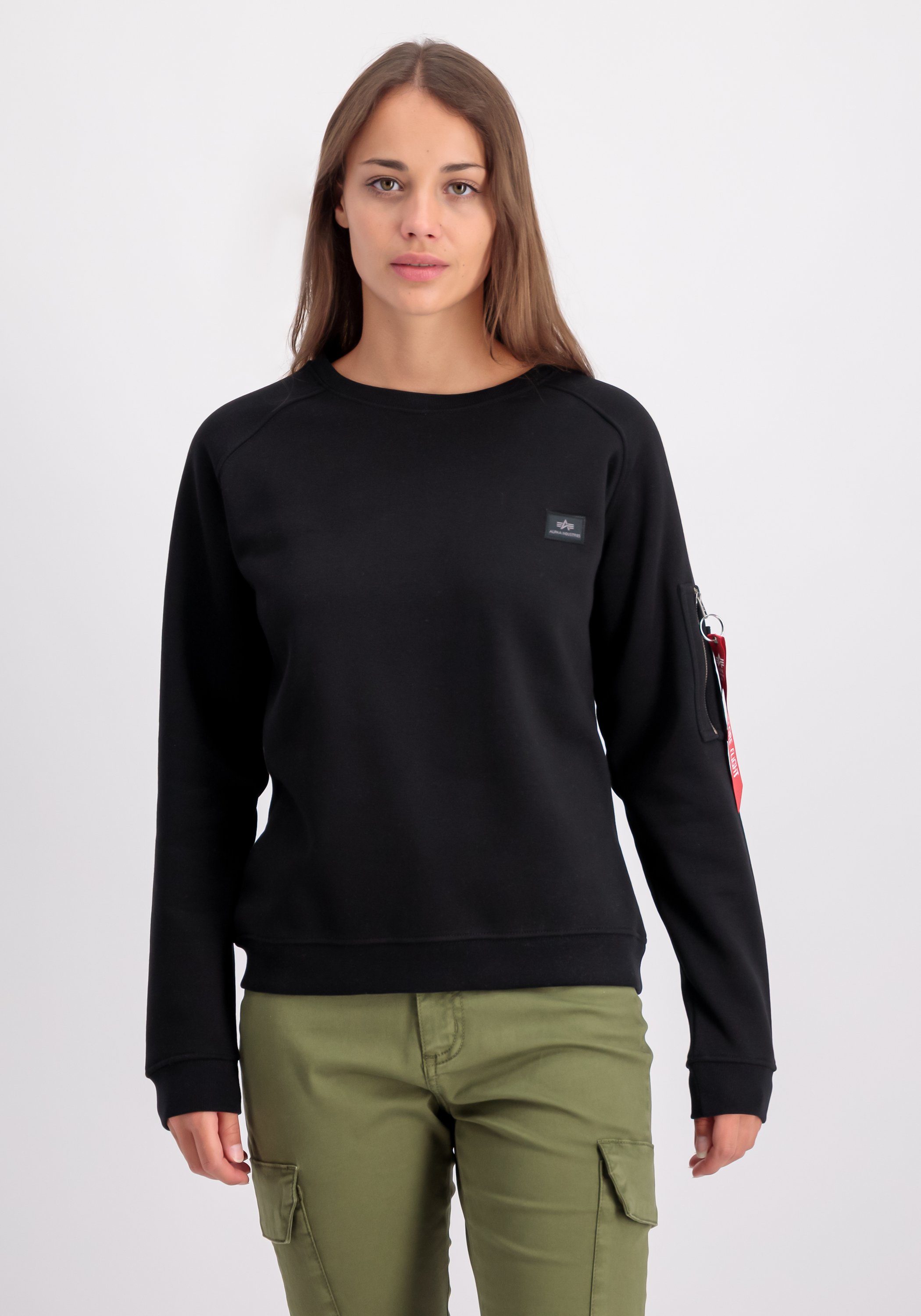 alpha industries sweater alpha industries women - sweatshirts x-fit sweater os wmn zwart