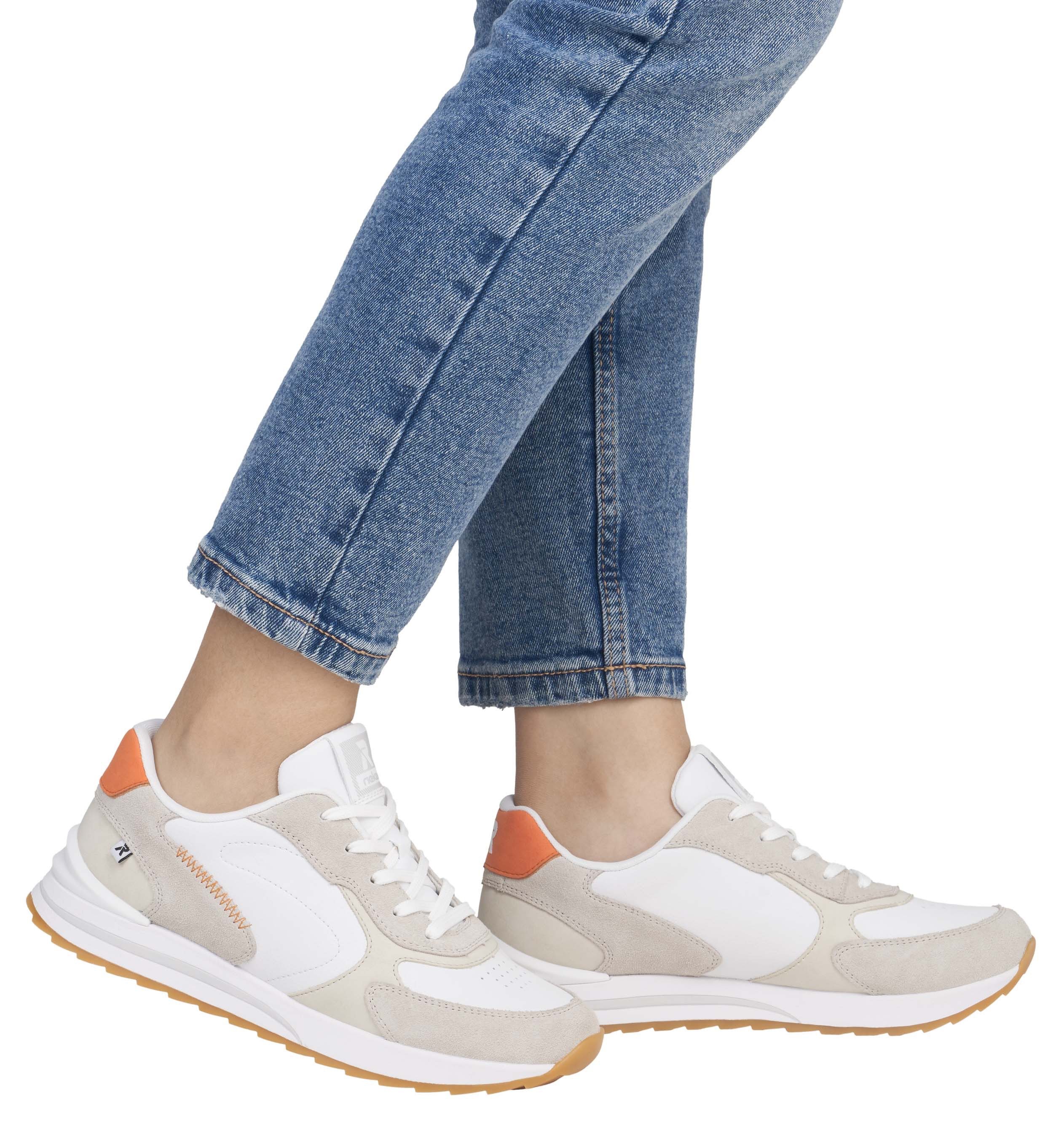 RIEKER Sport Sneakers met sleehak , lage schoen, veterschoen, vrijetijdssneaker met zachte inlegzool