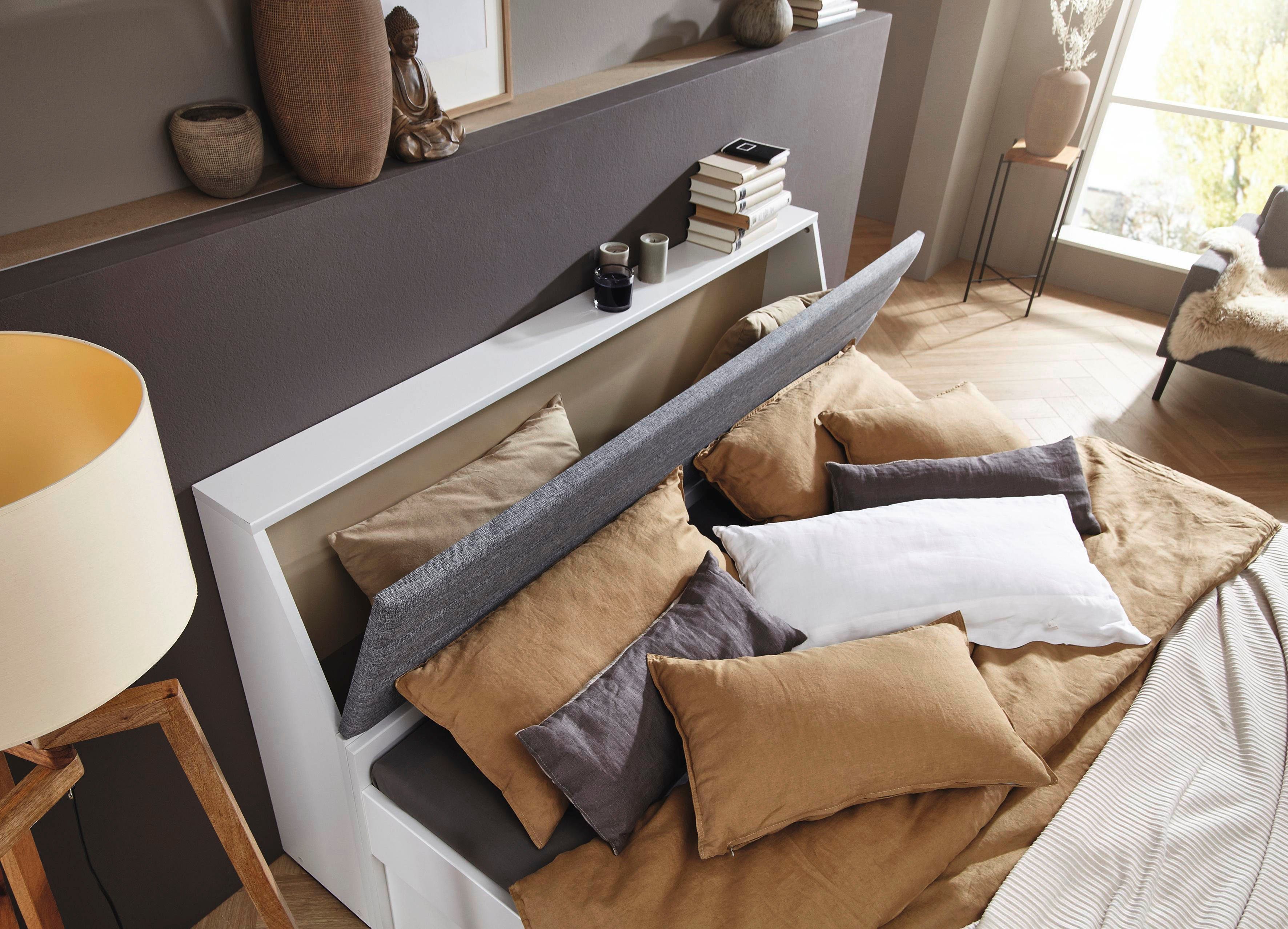 rauch Ledikant met bergruimte Scala-XL incl. bekleed hoofdbord met bergruimte, bedbank met bekleding en laden
