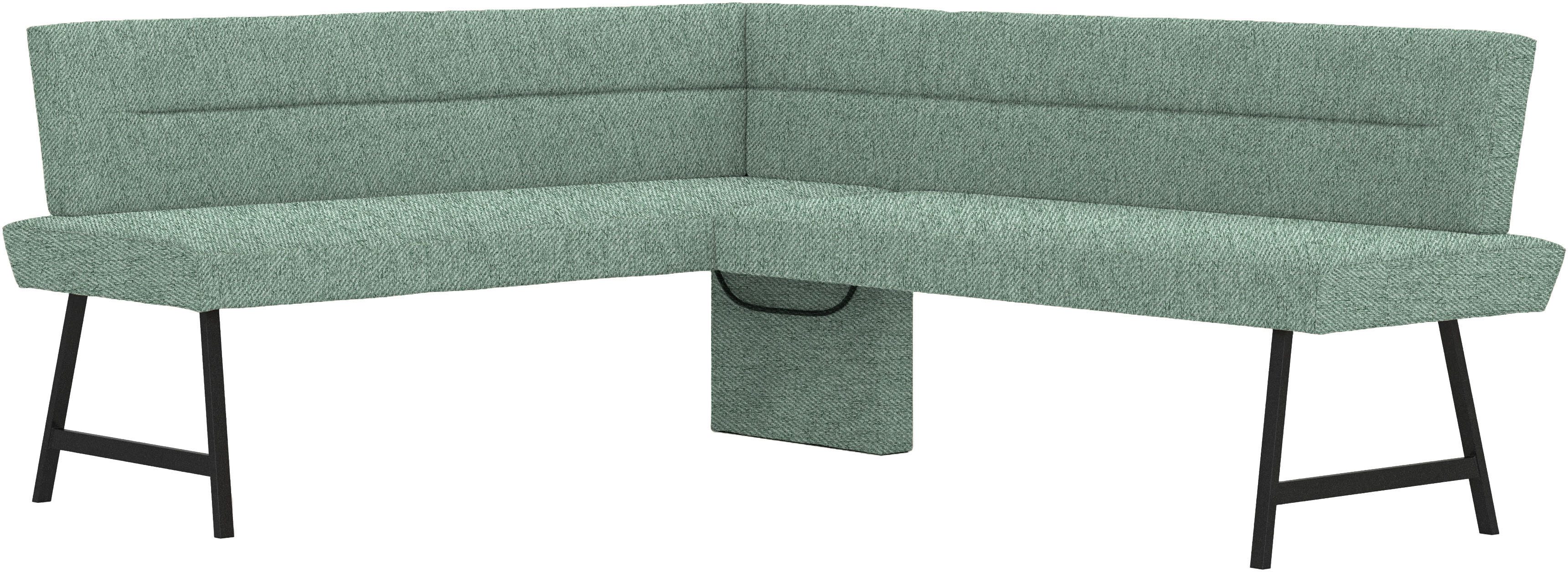 Home affaire Eethoek Sava Hoekbank met nosagvering in de zitting, massief eiken tafel (set, 4-delig)