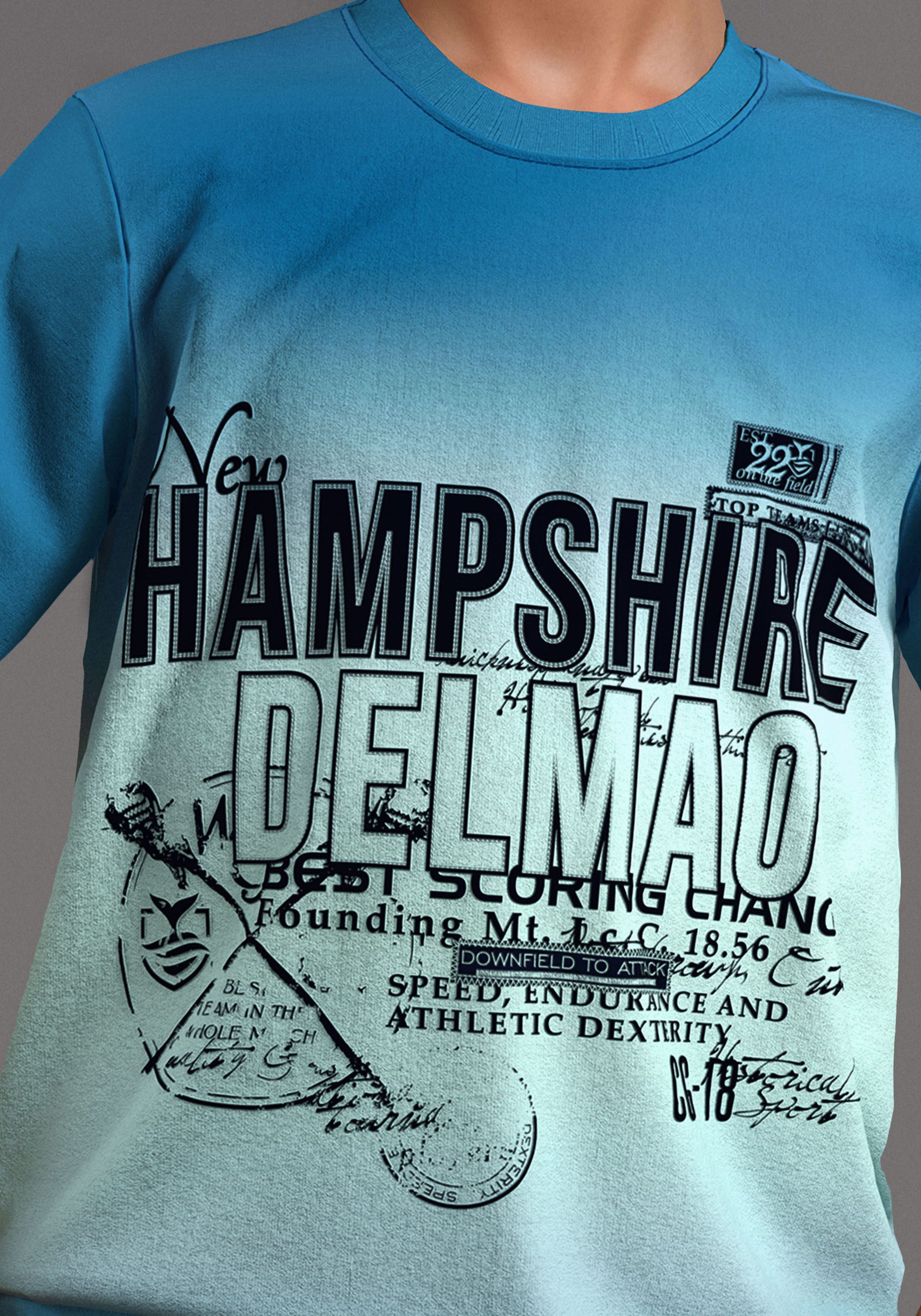 DELMAO T-shirt Verloopshirt , batik-look, elk shirt valt uniek