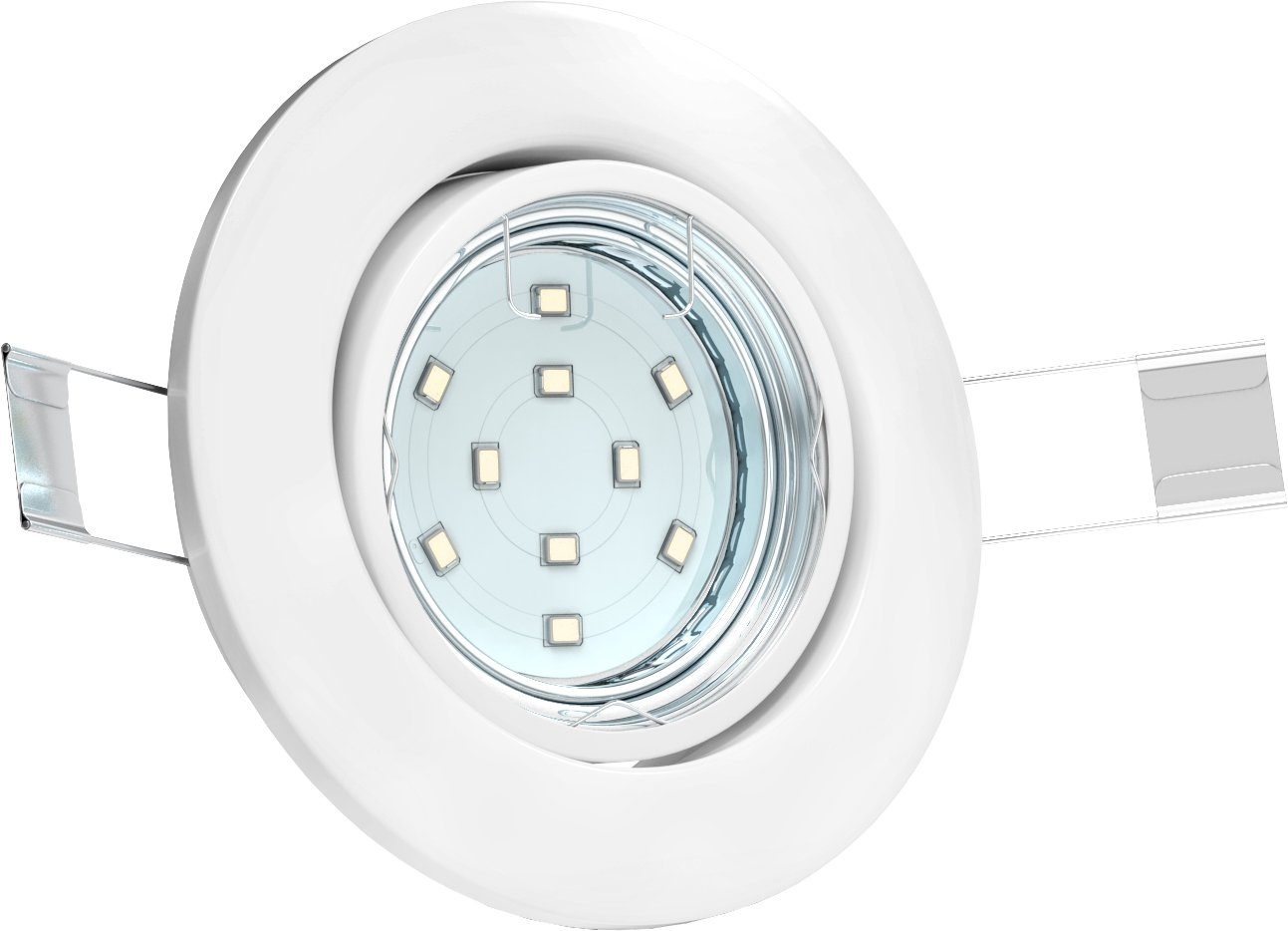 B.K.Licht Ledinbouwlamp 6-delige set inbouwspots, draaibare inbouwspots, platte plafondstralers (6 stuks)