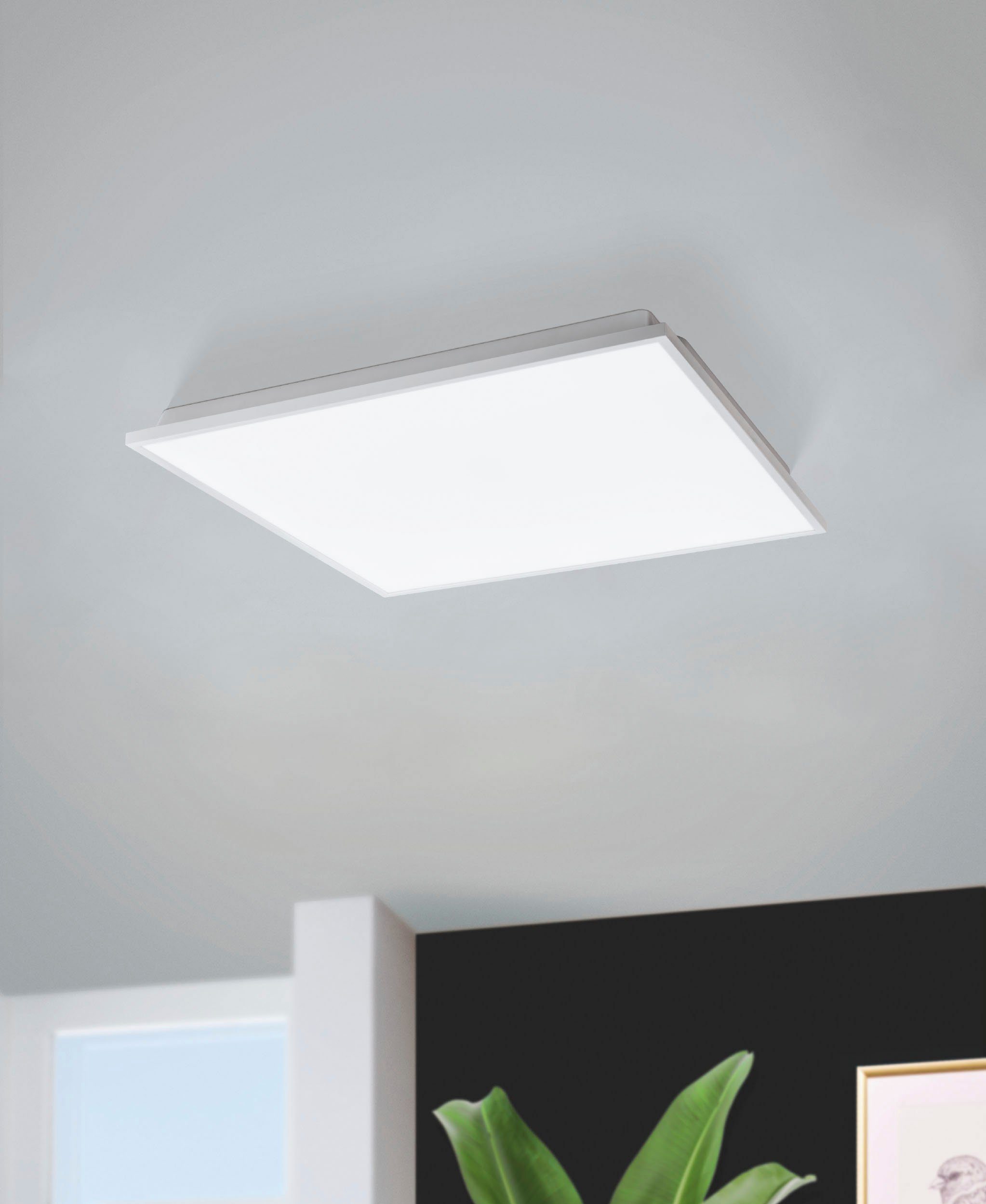 EGLO Plafondlamp HERRORA-Z plafondlamp wit, instelbaar wit, ZigBee 3.0, paneel, timer App / spraakbesturing Alexa, ‎‎‎30 x 6 x 6 cm, excl. afstandsbediening (1 stuk)