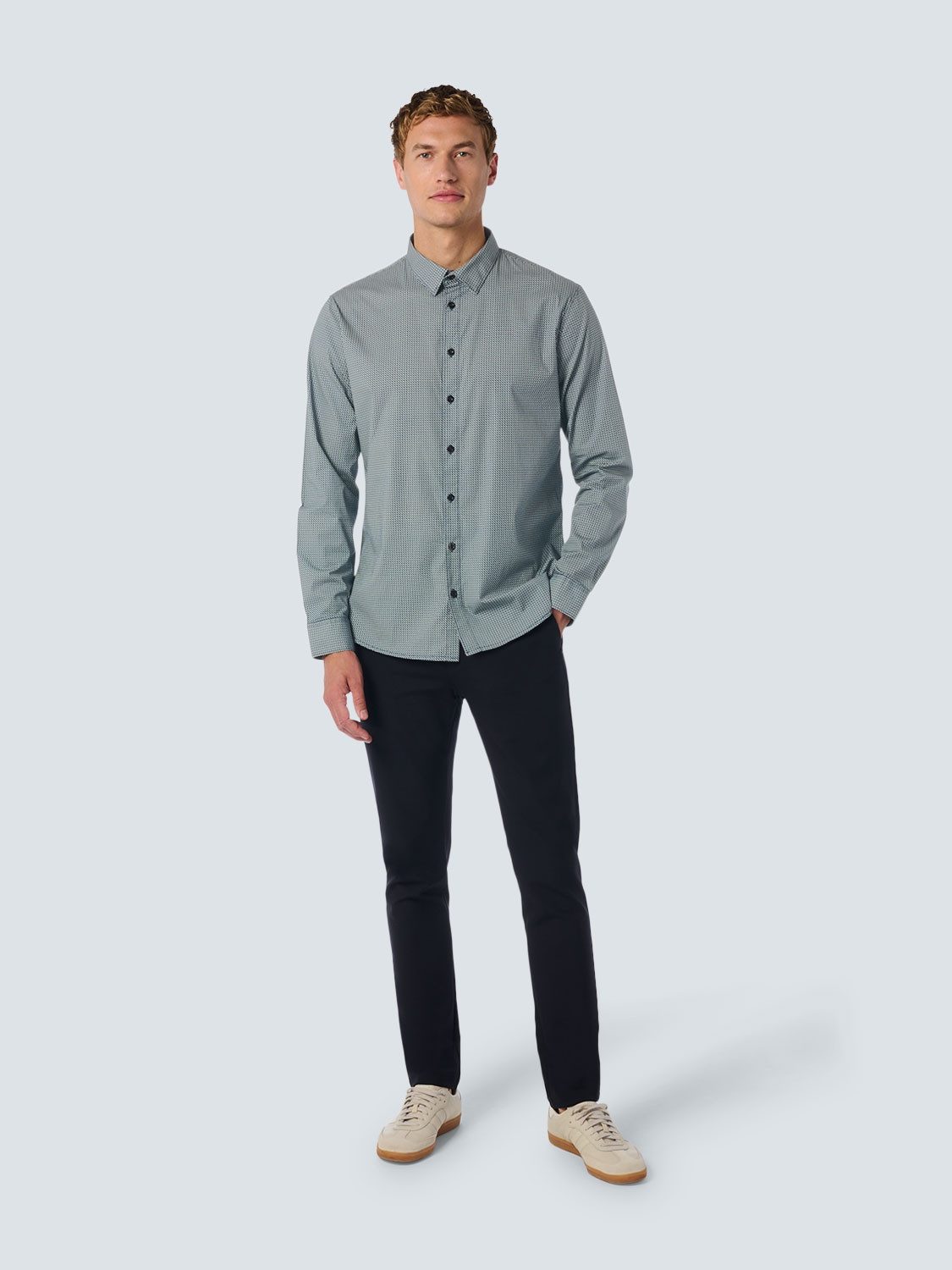 NO EXCESS Overhemd met lange mouwen met knoopsluiting en allover print