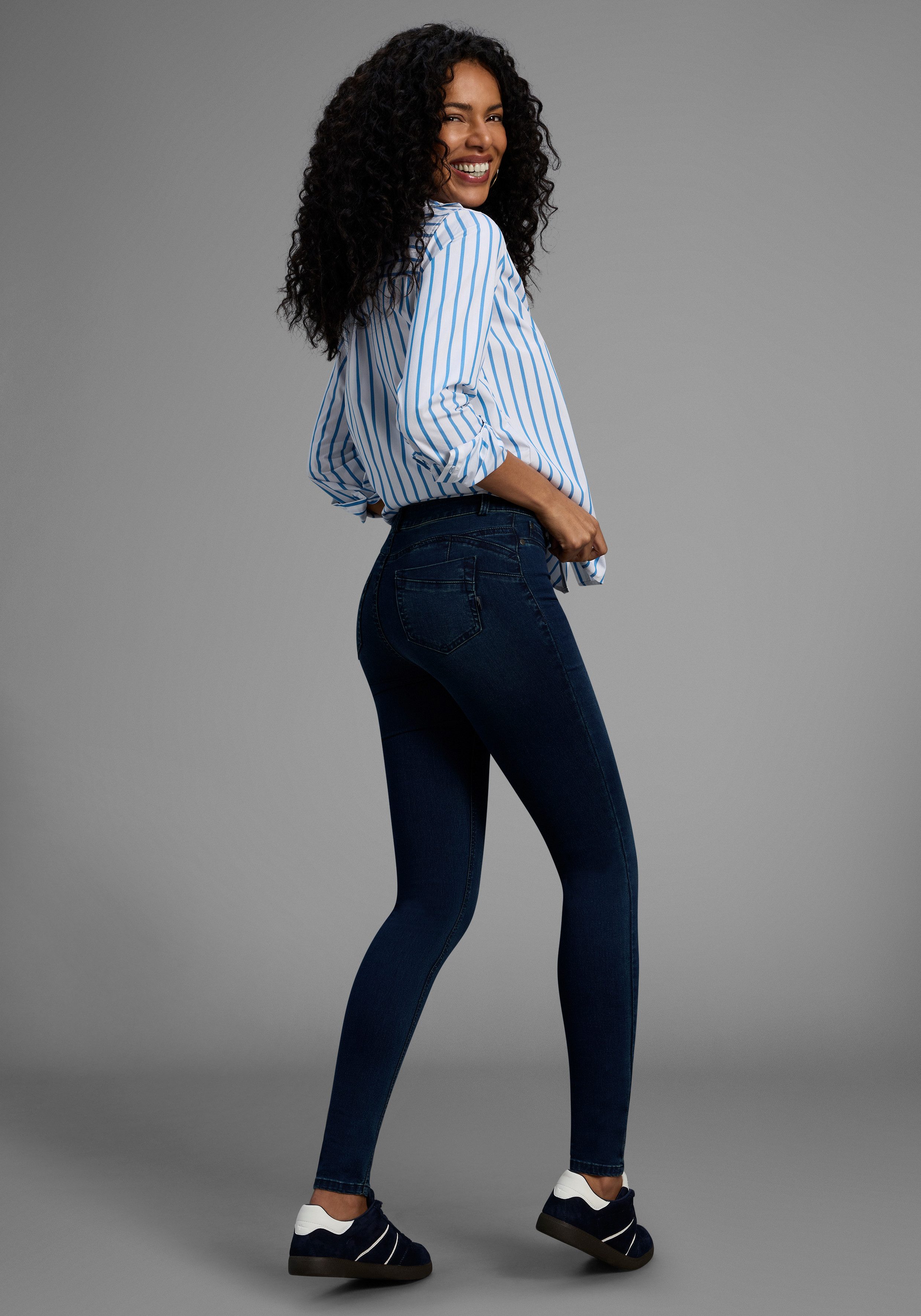 Arizona Skinny fit jeans Ultra Stretch skinny-fit, geaccentueerde taille, shaping-effect, high waist