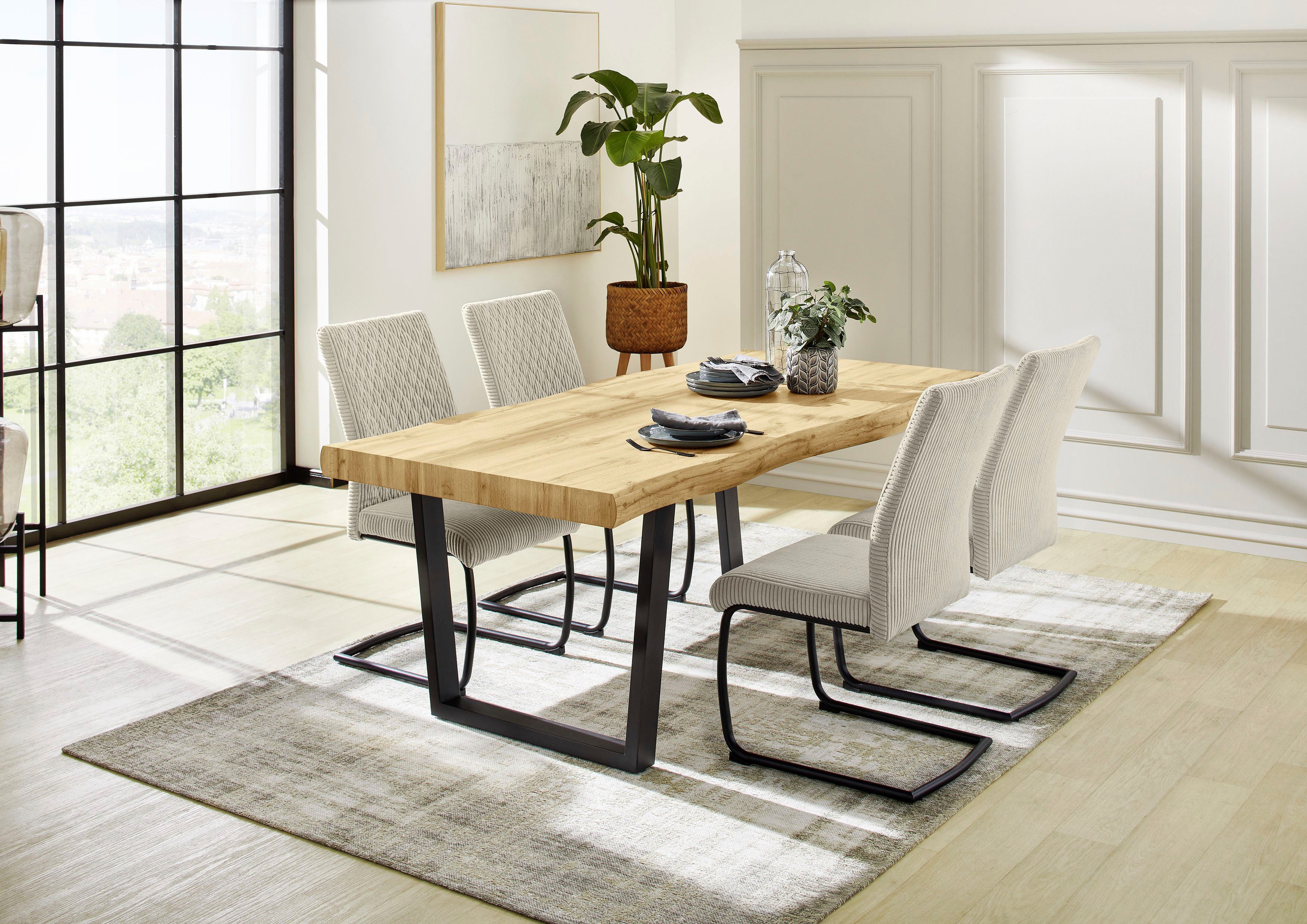 Jockenhöfer Gruppe Eettafel Don in boomrand-optiek, 200x100 cm, plaatdikte 8 cm