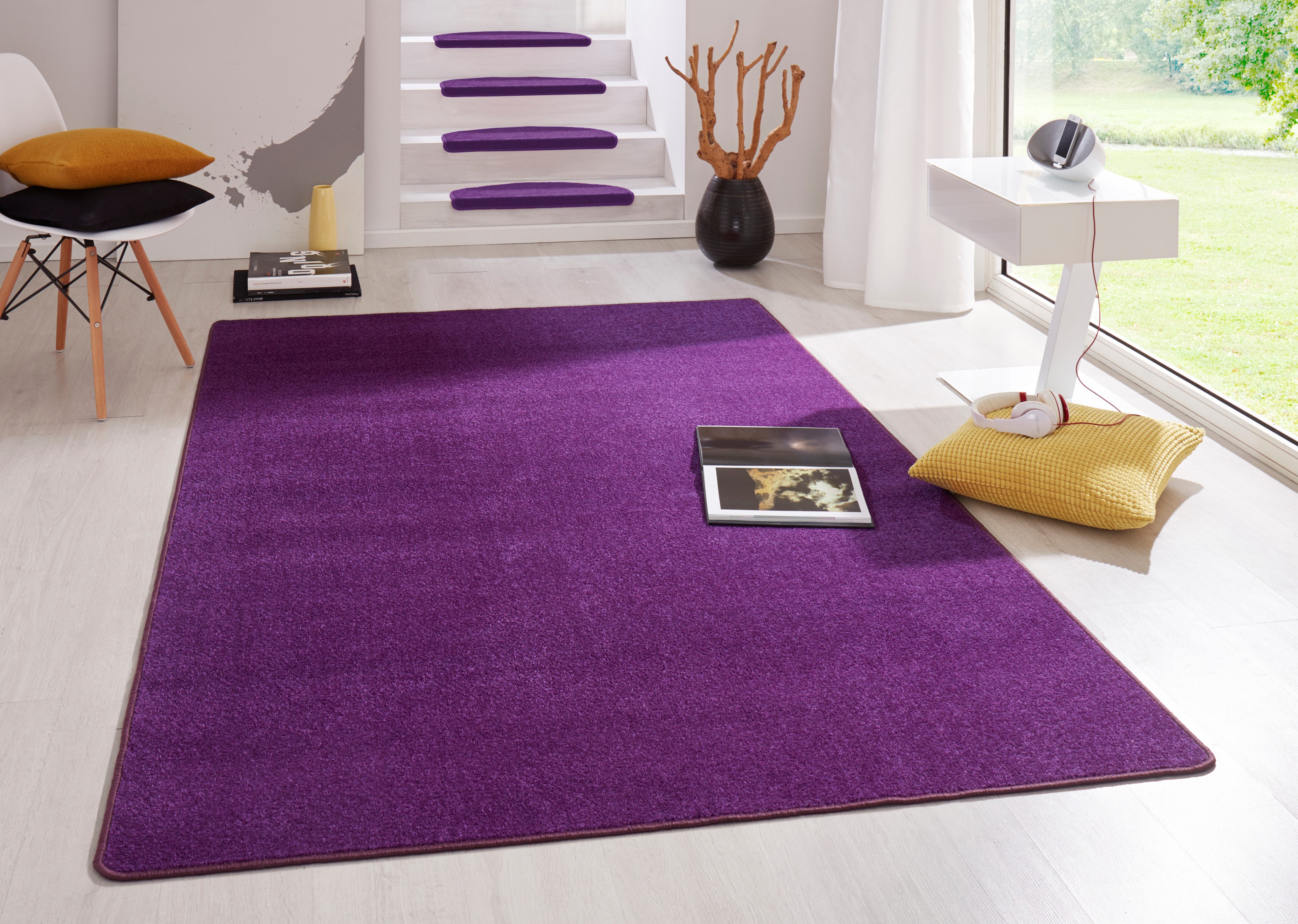 HANSE Home Vloerkleed Fancy Kortpolig, loper, effen, geketteld, woonkamer, slaapkamer, eetkamer