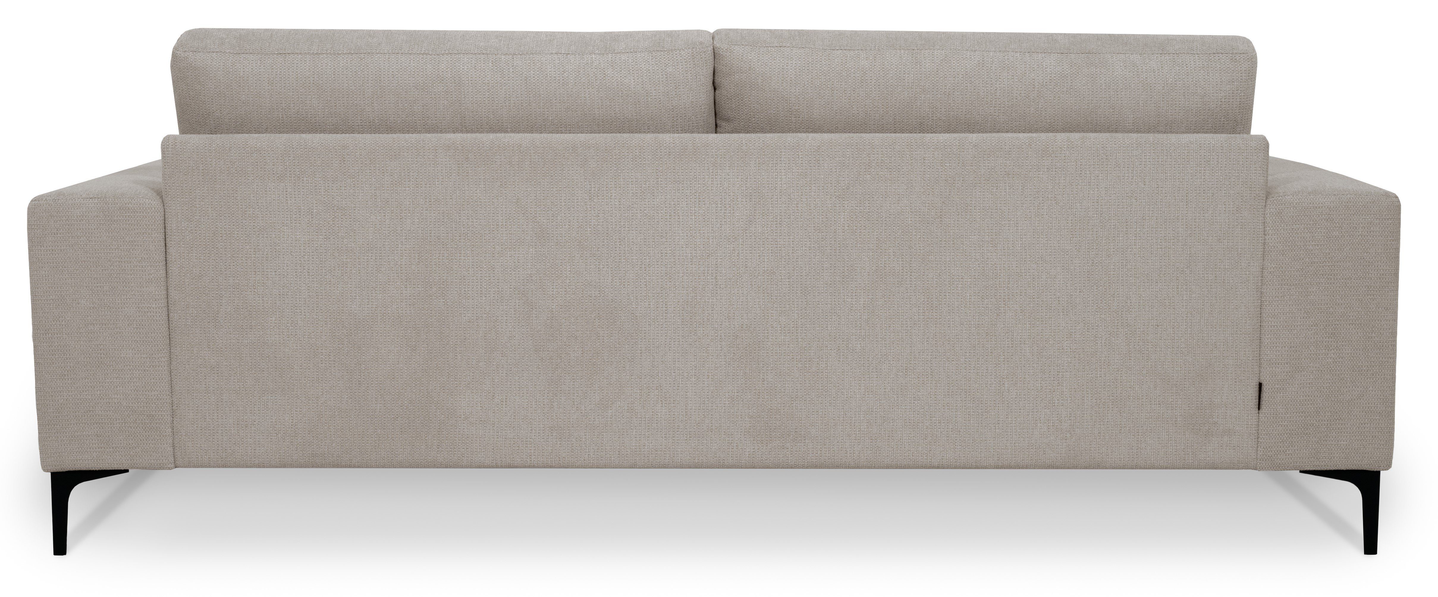 Places of Style 3-zitsbank Xander Breedte 224 cm, soft-touch chenille, zwarte metalen voeten