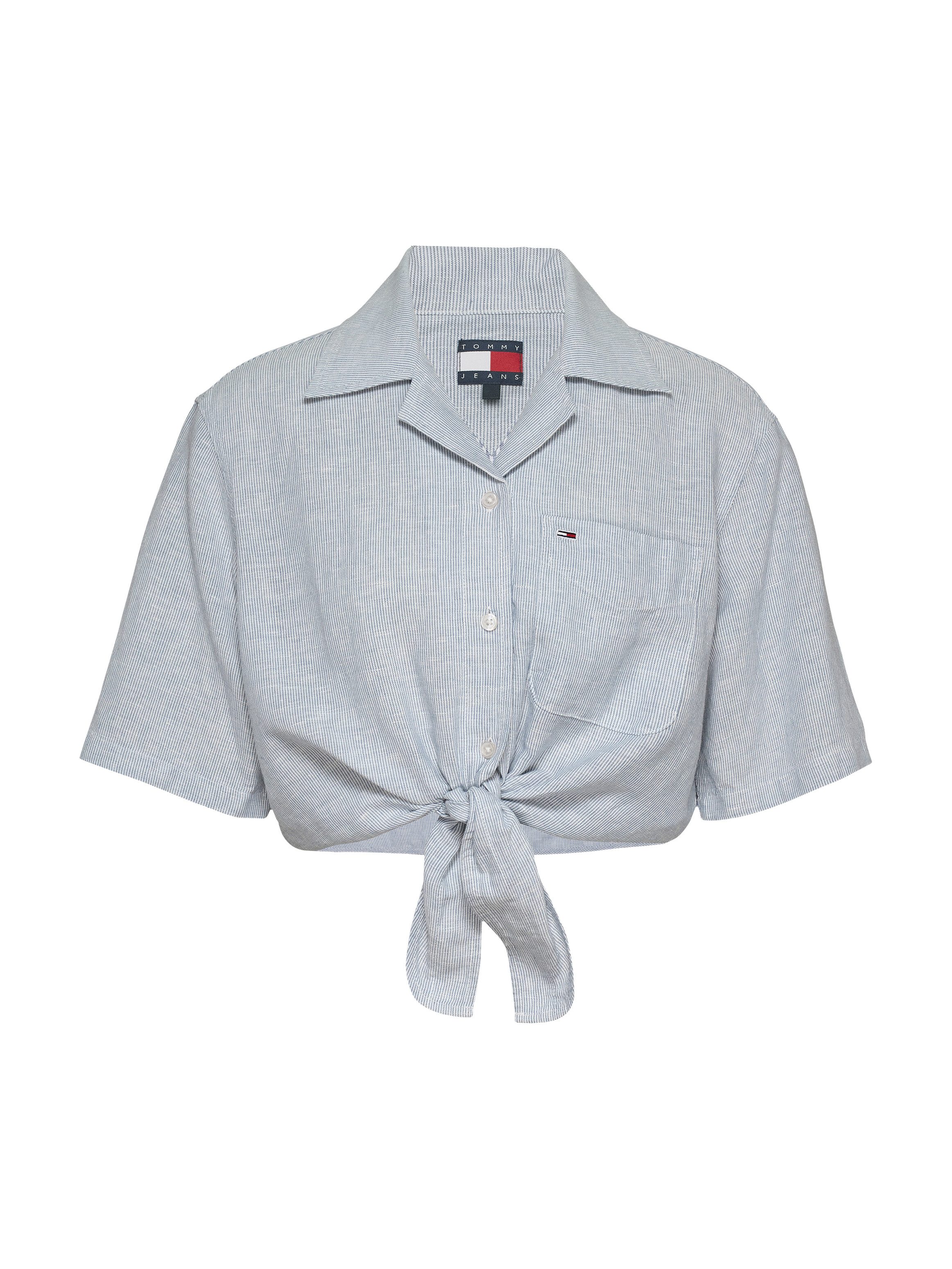 TOMMY JEANS T-shirt TJW CRP LINEN SS SHIRT met borstzak, logo-borduursel