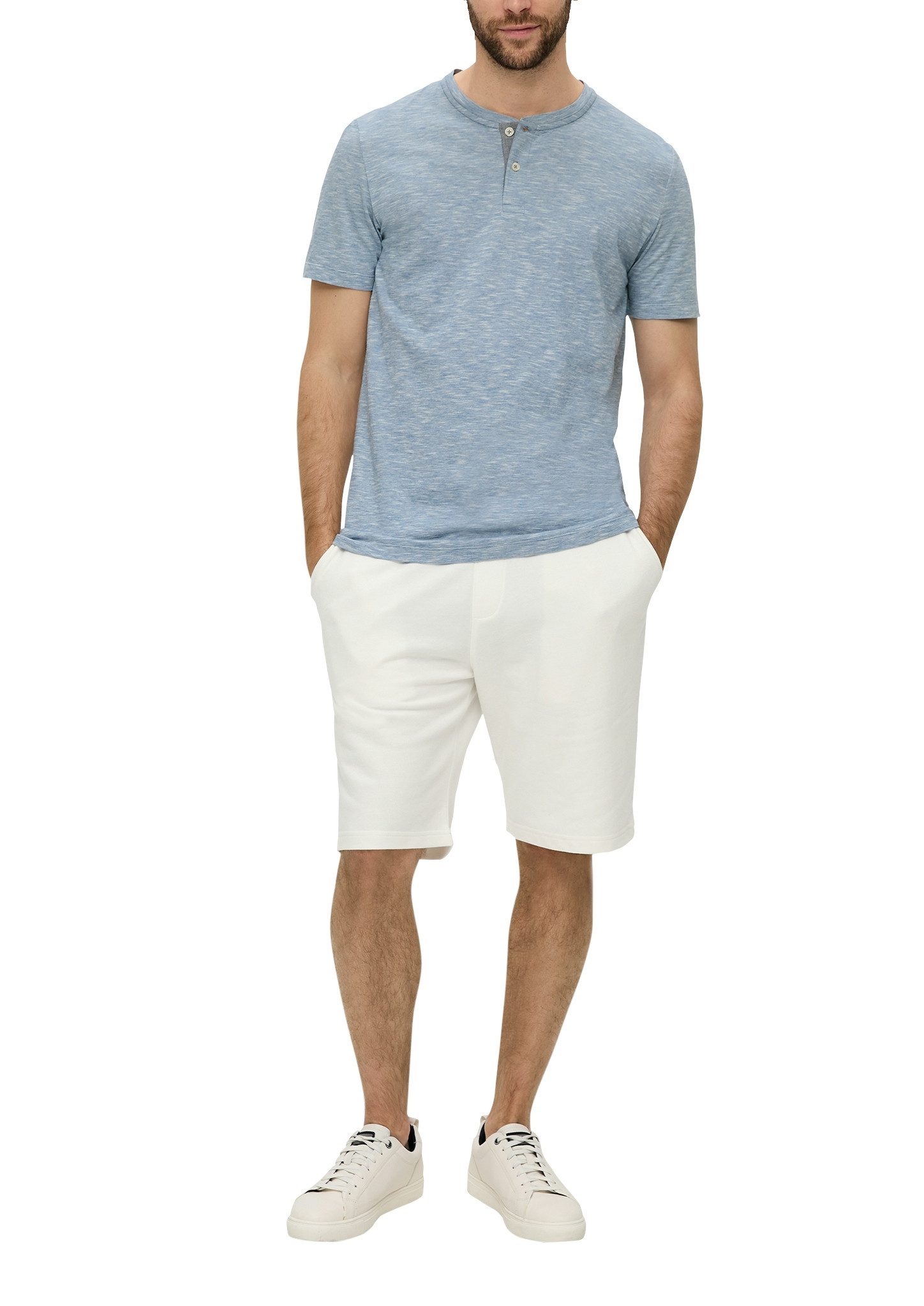 s.Oliver Henleyshirt met knoopsluiting