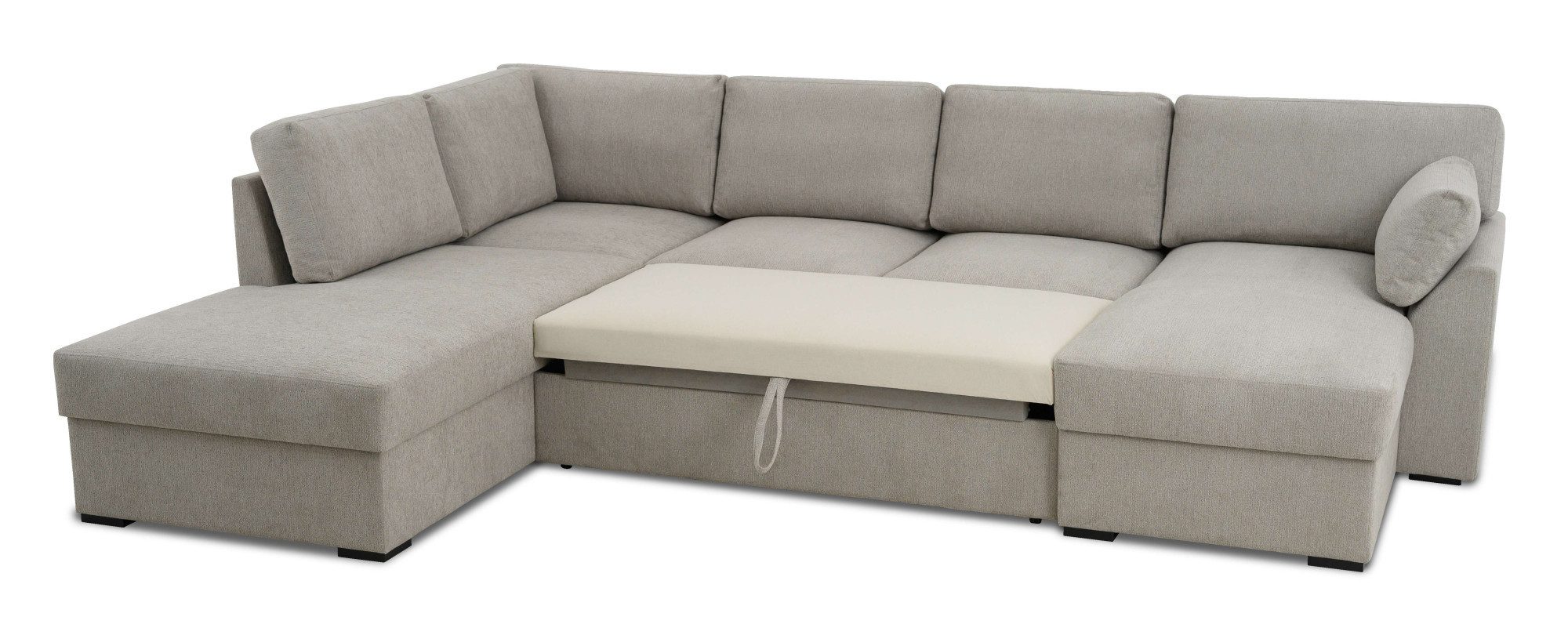 Home affaire Zithoek Citry Breedte 309 cm, chenille, bedfunctie, bedlade, U-vorm