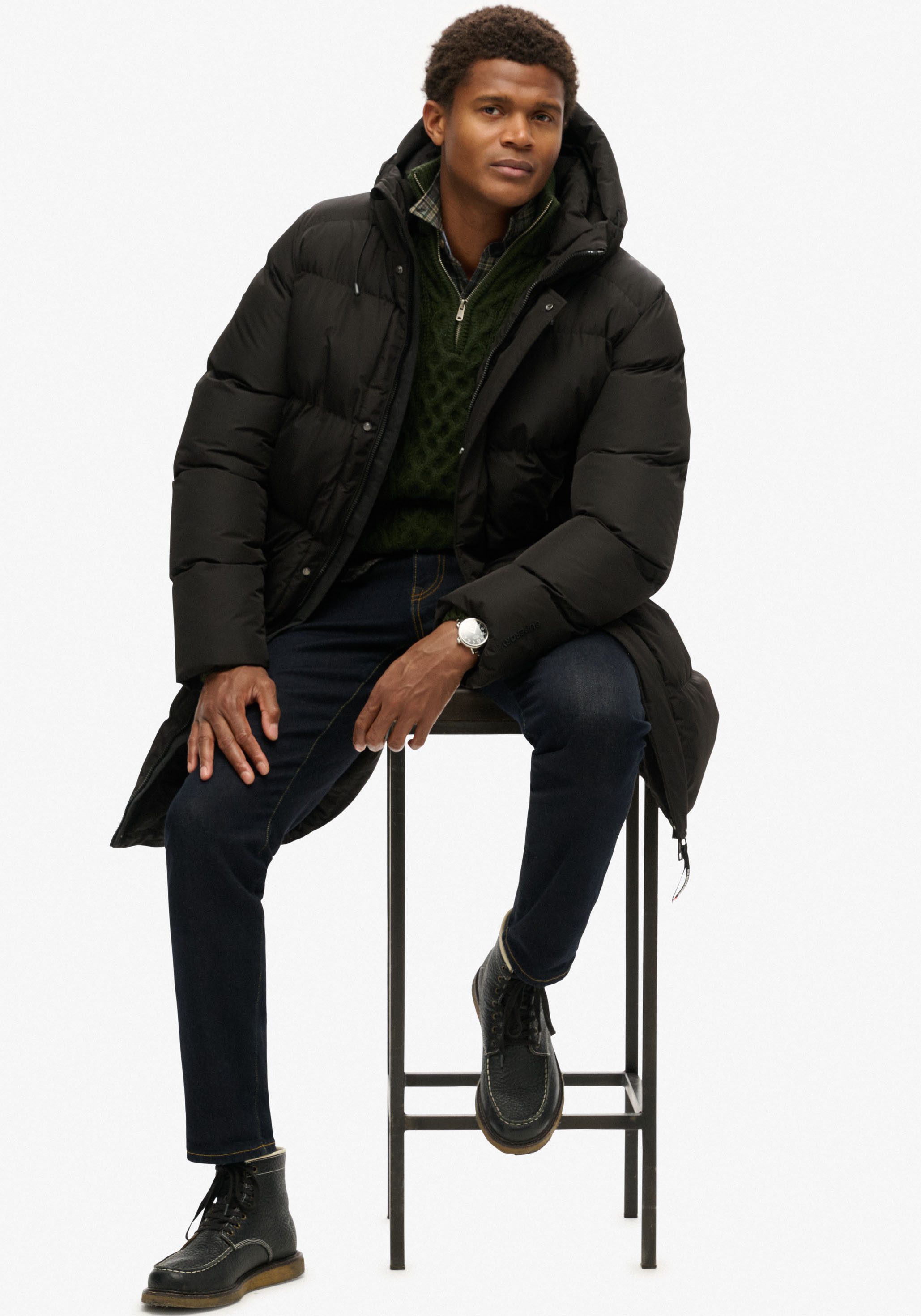 Superdry Gewatteerde jas HOODED SPORTS PUFFER MID JKT