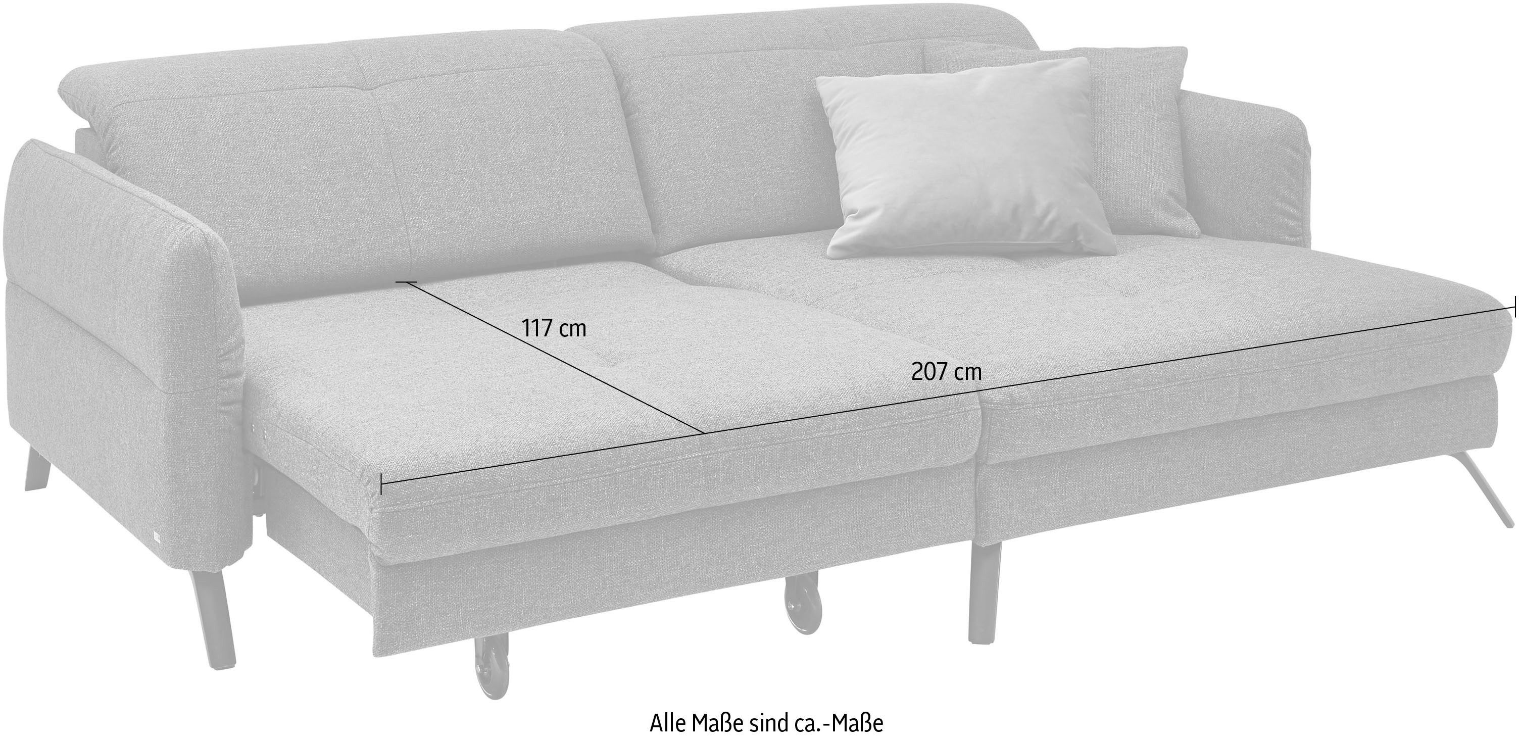 set one by Musterring Hoekbank SO 4400 V optioneel met motorische bedfunctie & hoofdverstelling, voet zwart