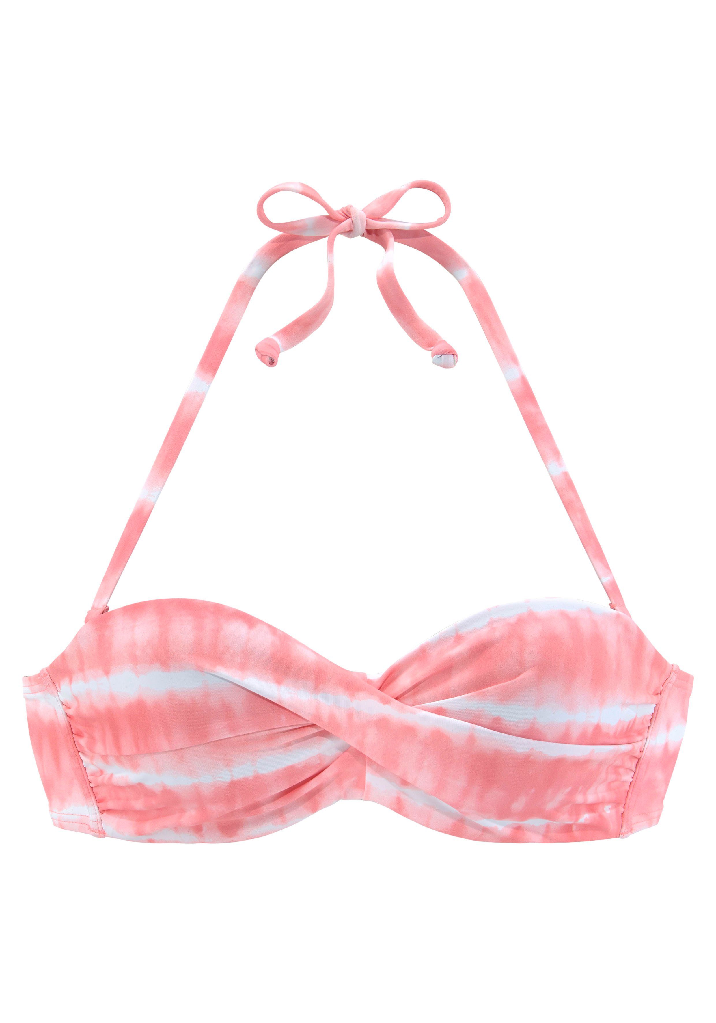 s.Oliver RED LABEL Beachwear Bikinitop met beugels Enja met batikprint en wikkel-look