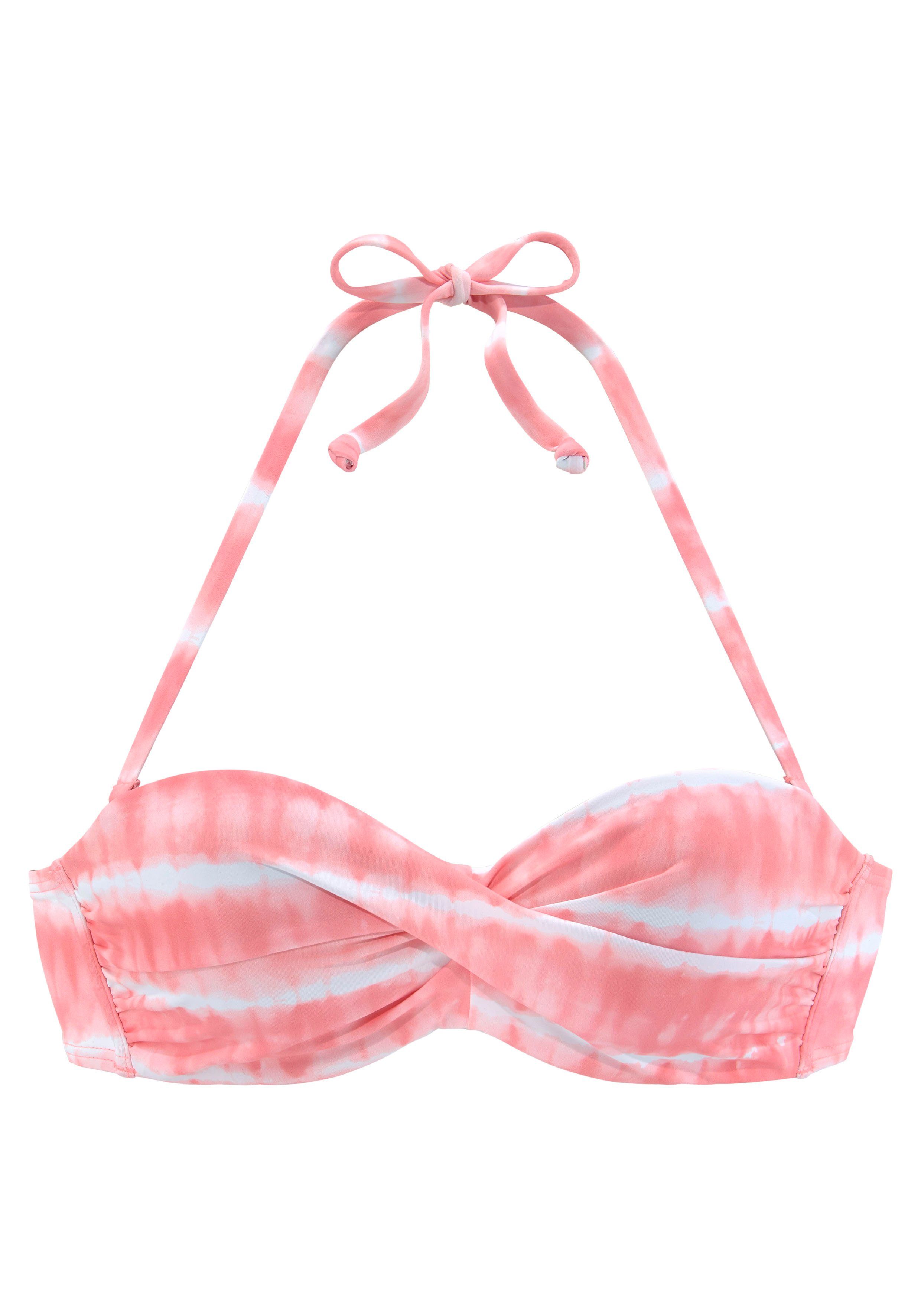 S.Oliver RED LABEL Beachwear Bikinitop met beugels Enja met batikprint en wikkel-look