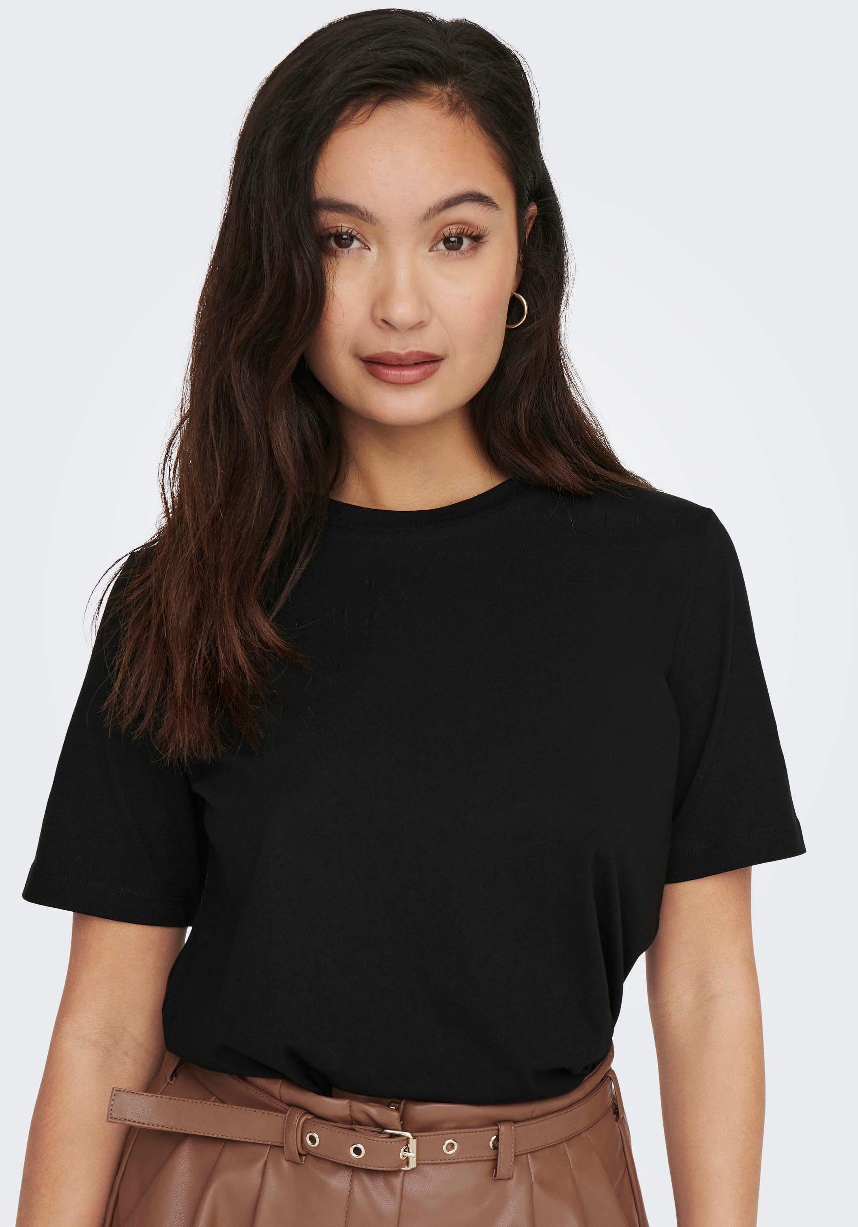 Dames T-shirt Lente-Zomer Collectie Only , Black , Dames