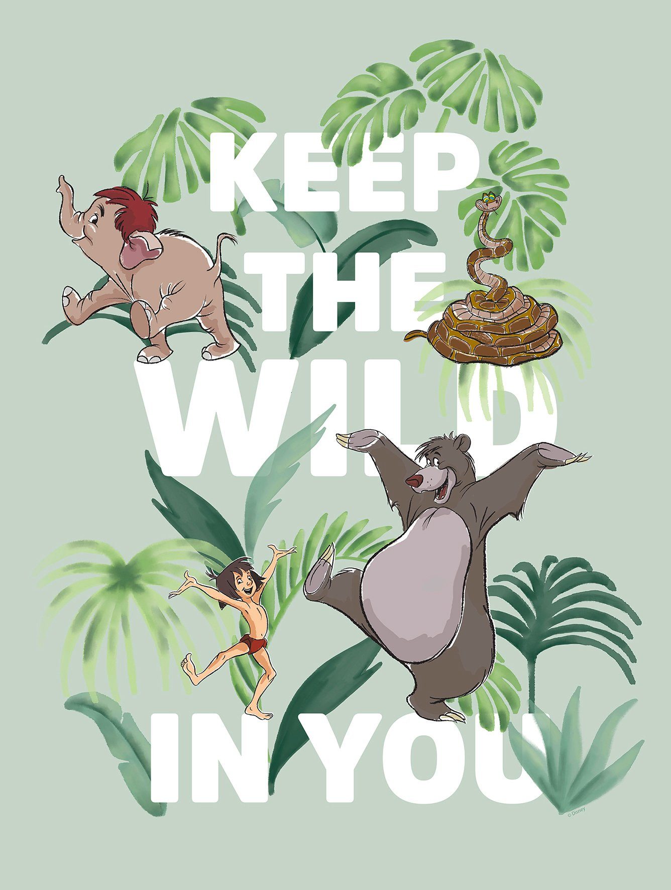 Komar wanddecoratie Jungle Book Keep the Wild, zonder lijst