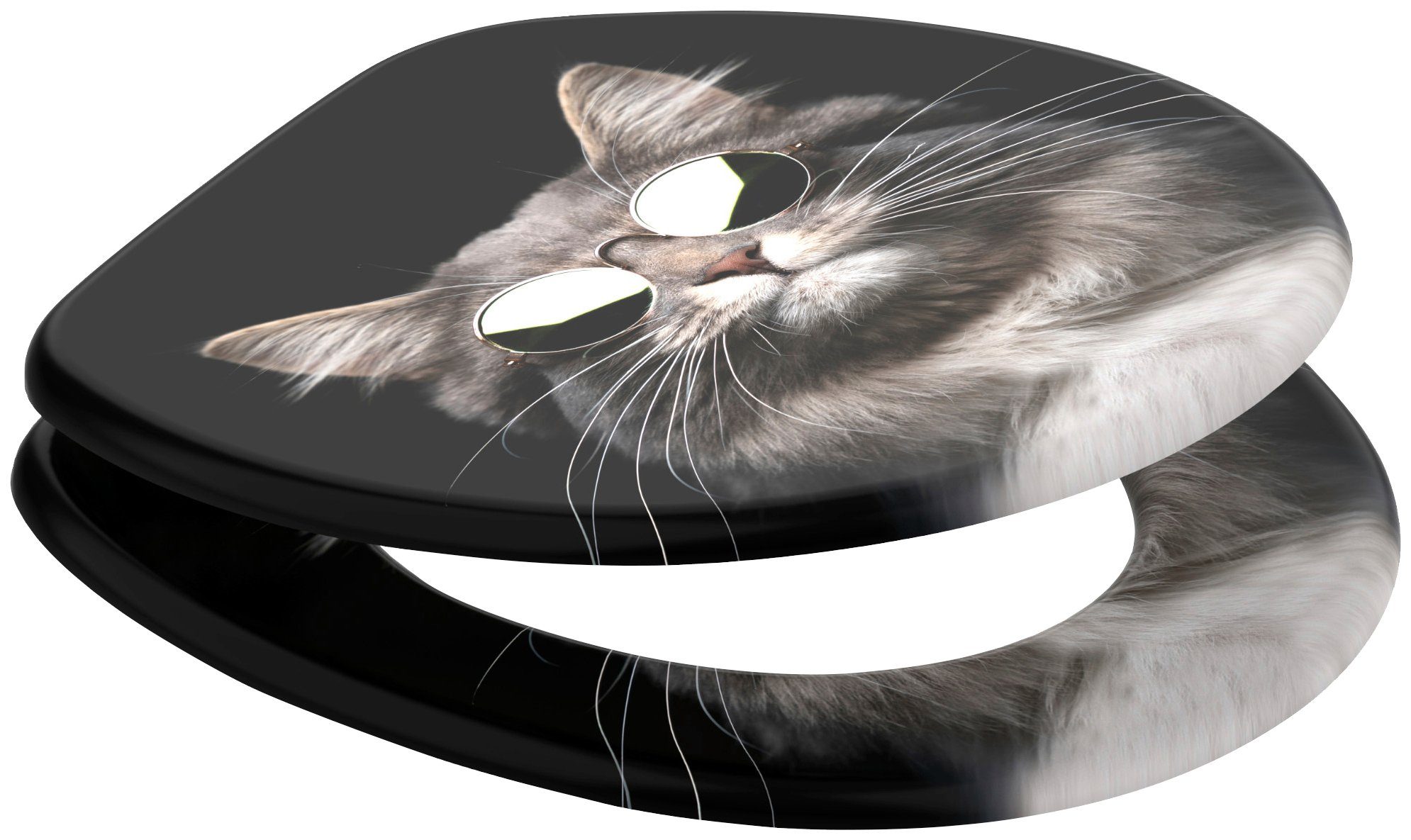 Sanilo Toiletzitting Cool Cat met softclosemechanisme, bxl: 37,7x 42,0 - 47,0 cm