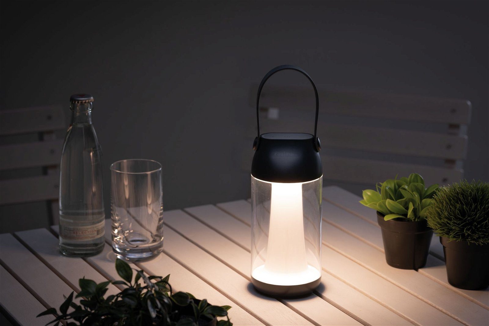 Paulmann Led-tafellamp voor buiten Acculamp Cupulino IP44 3000K transparant, antraciet (1 stuk)