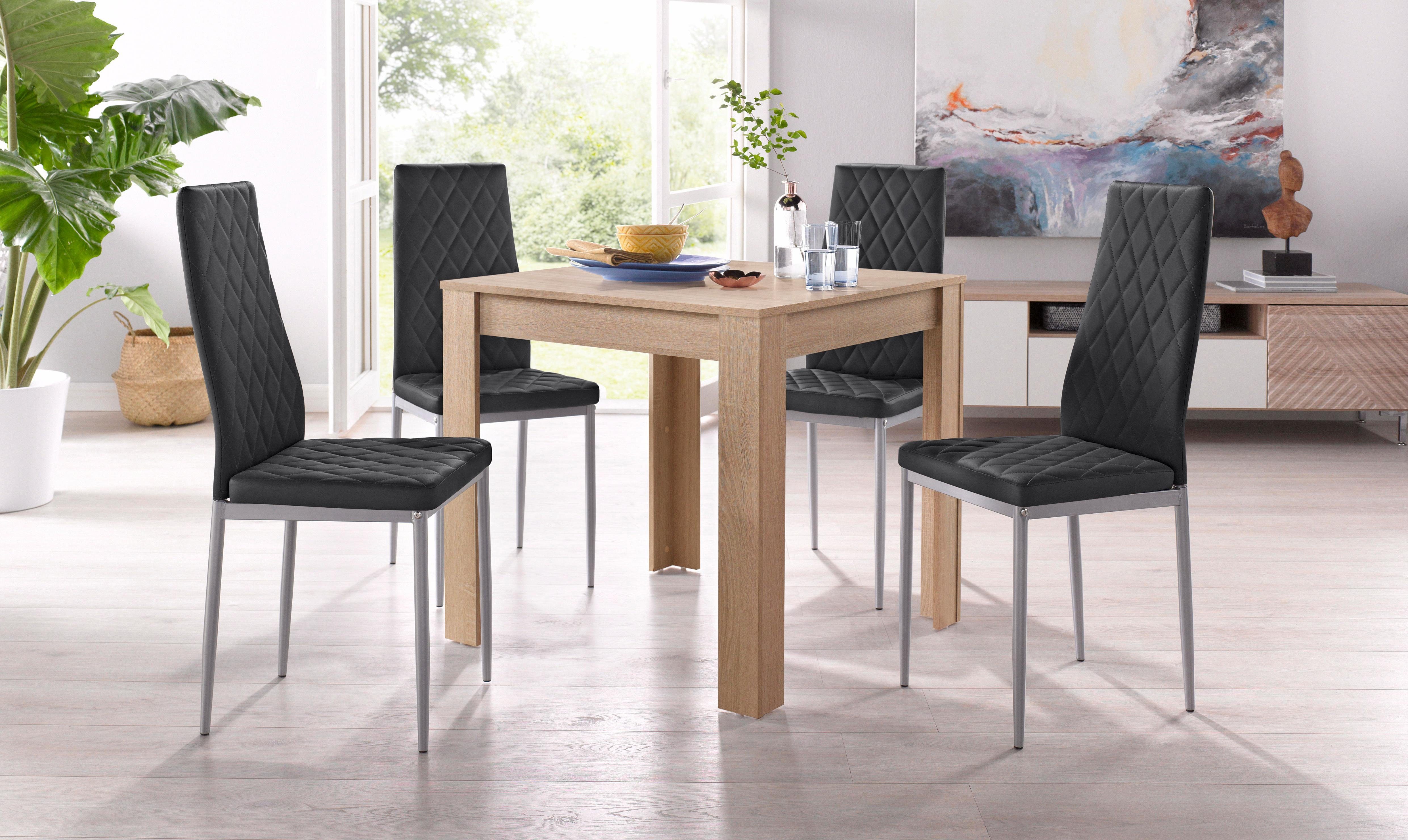 INOSIGN Eethoek Lynn + Brooke met tafel in ongeschaafd-eikenkleur, breedte 80 cm (set)