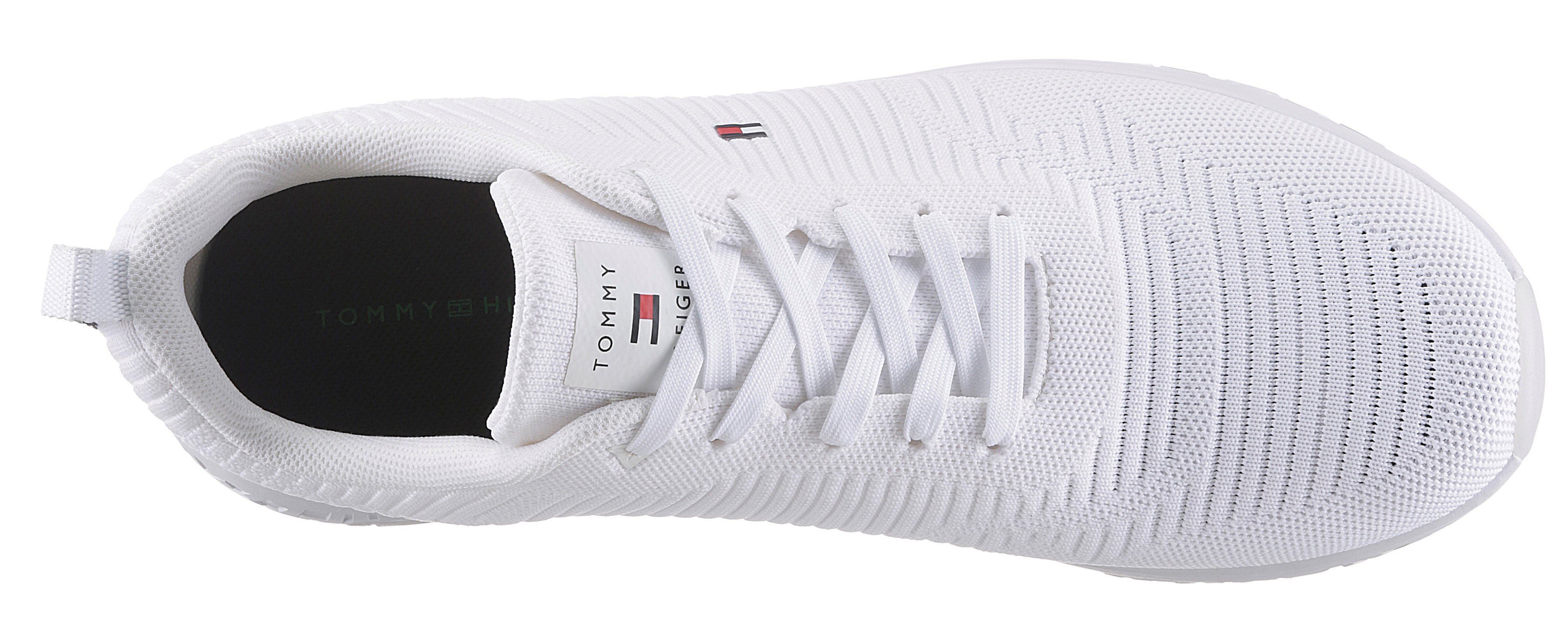 Tommy Hilfiger Sneakers CORPORATE KNIT RIB RUNNER met zijlogo-vlag, vrijetijdsschoen, lage schoen, veterschoen