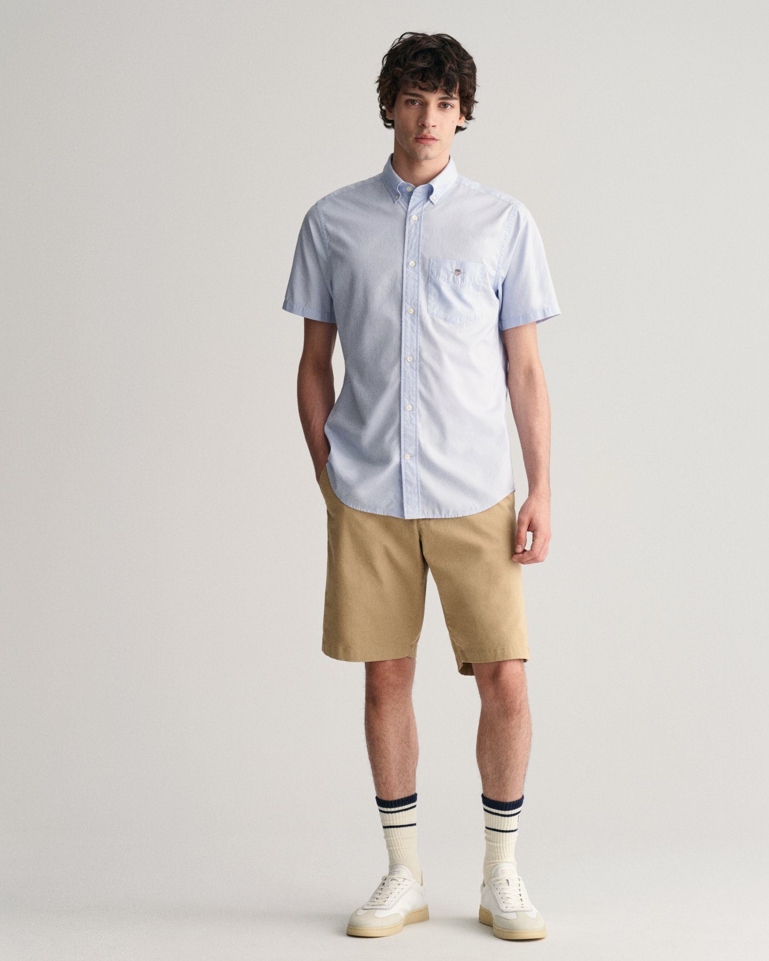 Gant Overhemd met korte mouwen Regular fit poplin overhemd licht slijtvast easy care