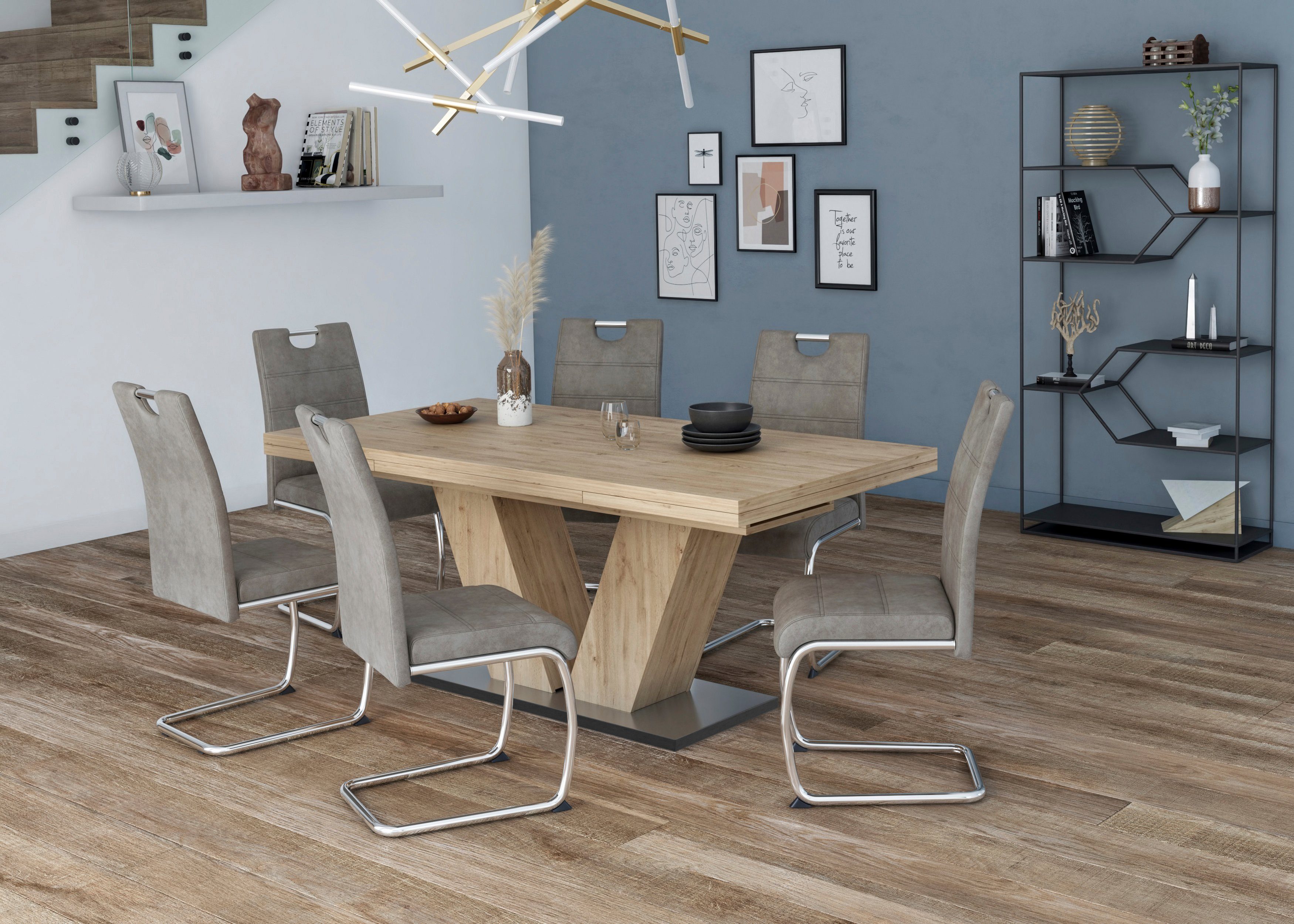Mäusbacher Eettafel Comfort tafel TOPSELLER! Mäusbacher eettafel met V-frame en voetplaat. Breedte 180-280