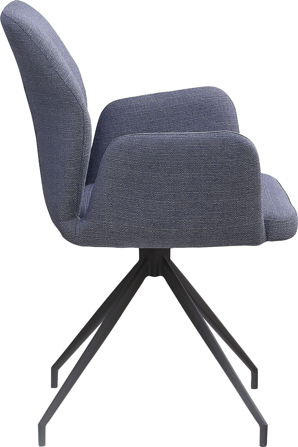 SalesFever Eetkamerstoel Taormina armstoel, frame zwart Eetkamerstoel met 180° draaifunctie (1 stuk)
