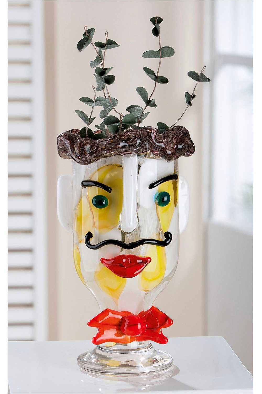 Casablanca by Gilde Tafelvaas Glasart designvaas "Alfredo" van glas doorgekleurd, handgemaakt en mondgeblazen (1 stuk)