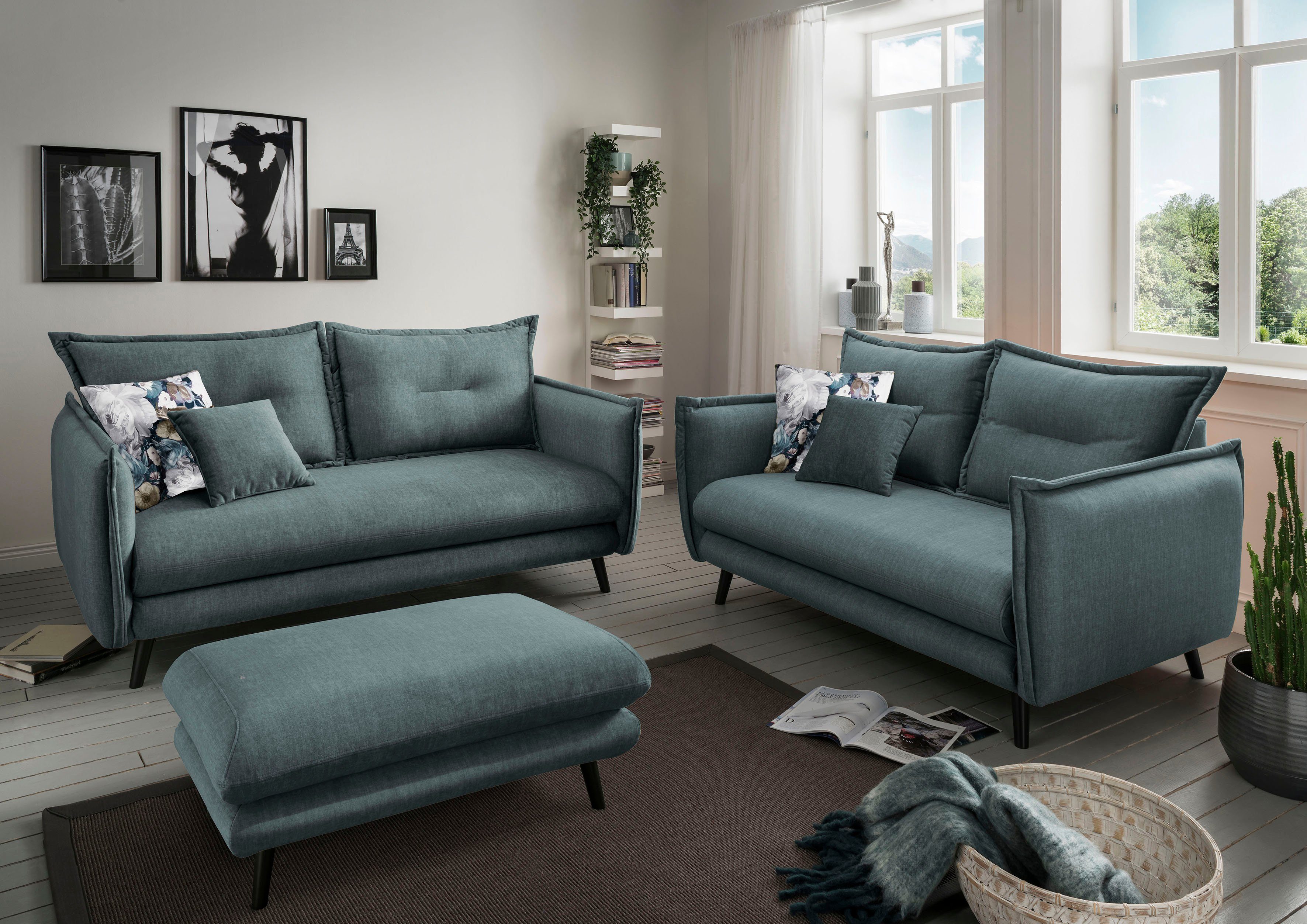 INOSIGN 3-zitsbank LAZIO inclusief 1 stuks reversible- en 1 stuks sierkussen