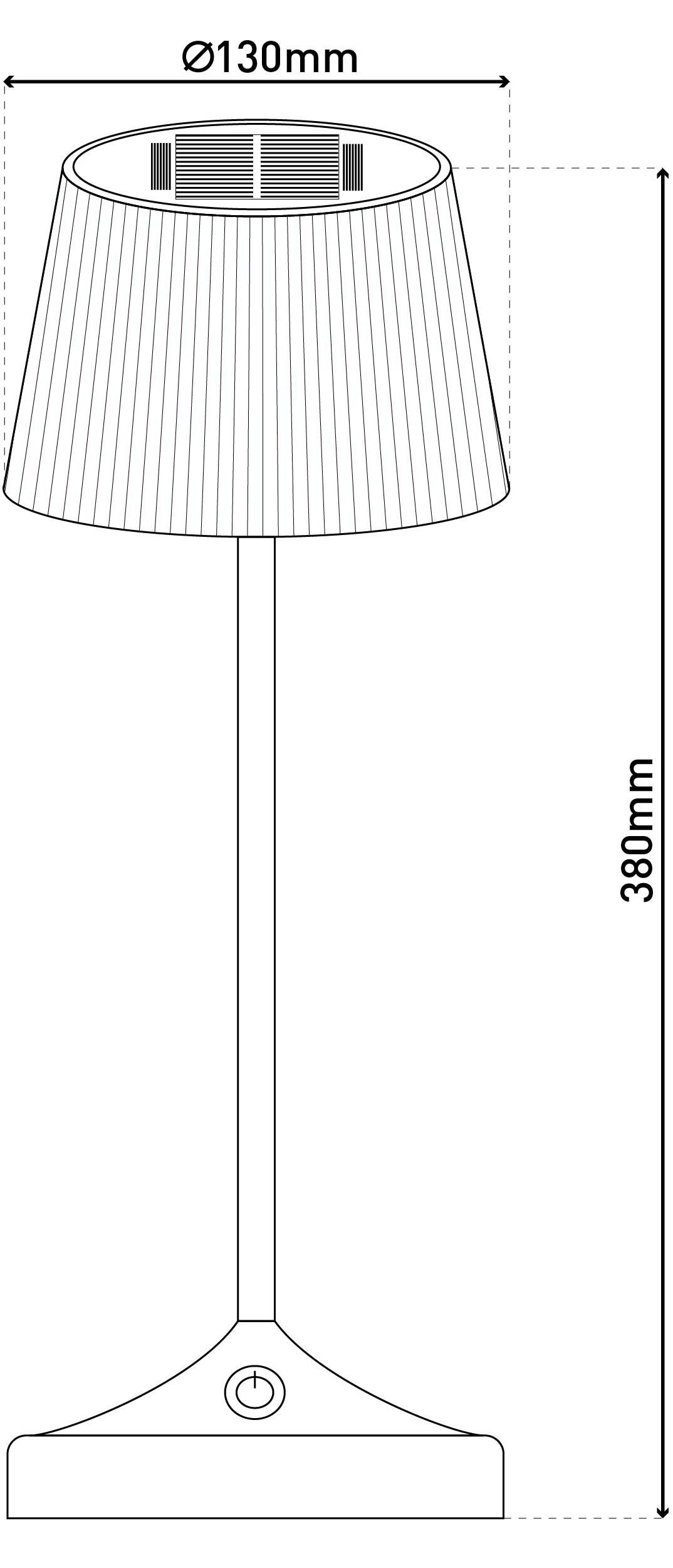 näve Led-tafellamp Zonne-lamp / acculamp "EMMI" Zonne-energie, accubedrijf, CCT, aanraaksensor, accutafellamp (1 stuk)