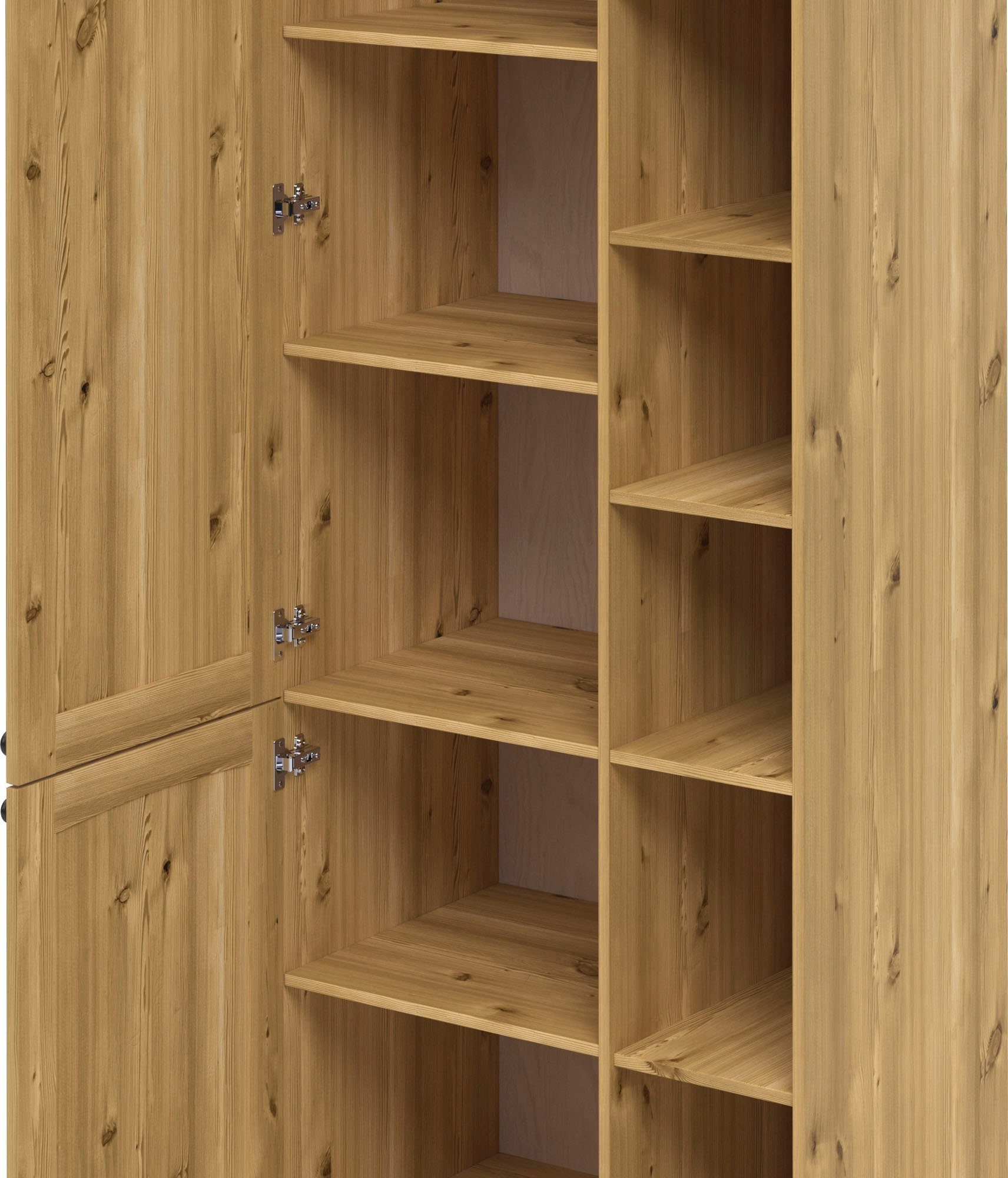 Kochstation Hoge kast KS-Osby Massief grenen, breedte 75 cm, 2 deuren, 4 legplanken, 6 open vakken (1 stuk)