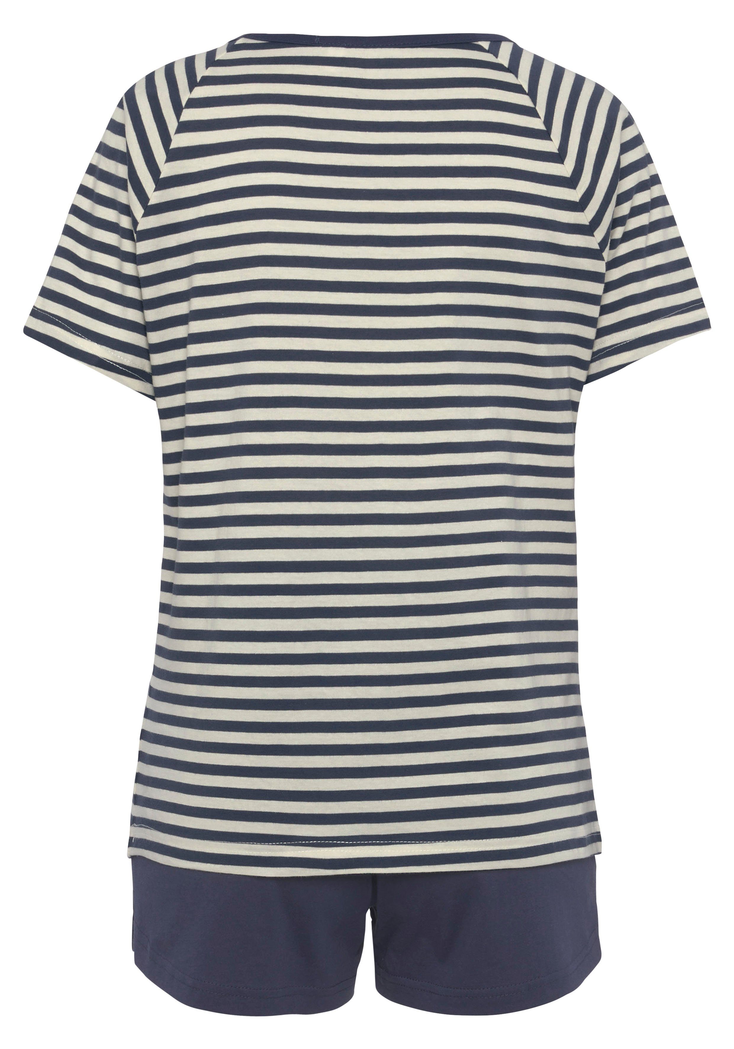 Vivance Dreams Shortama met een mooi gestreept patroon (2-delig)