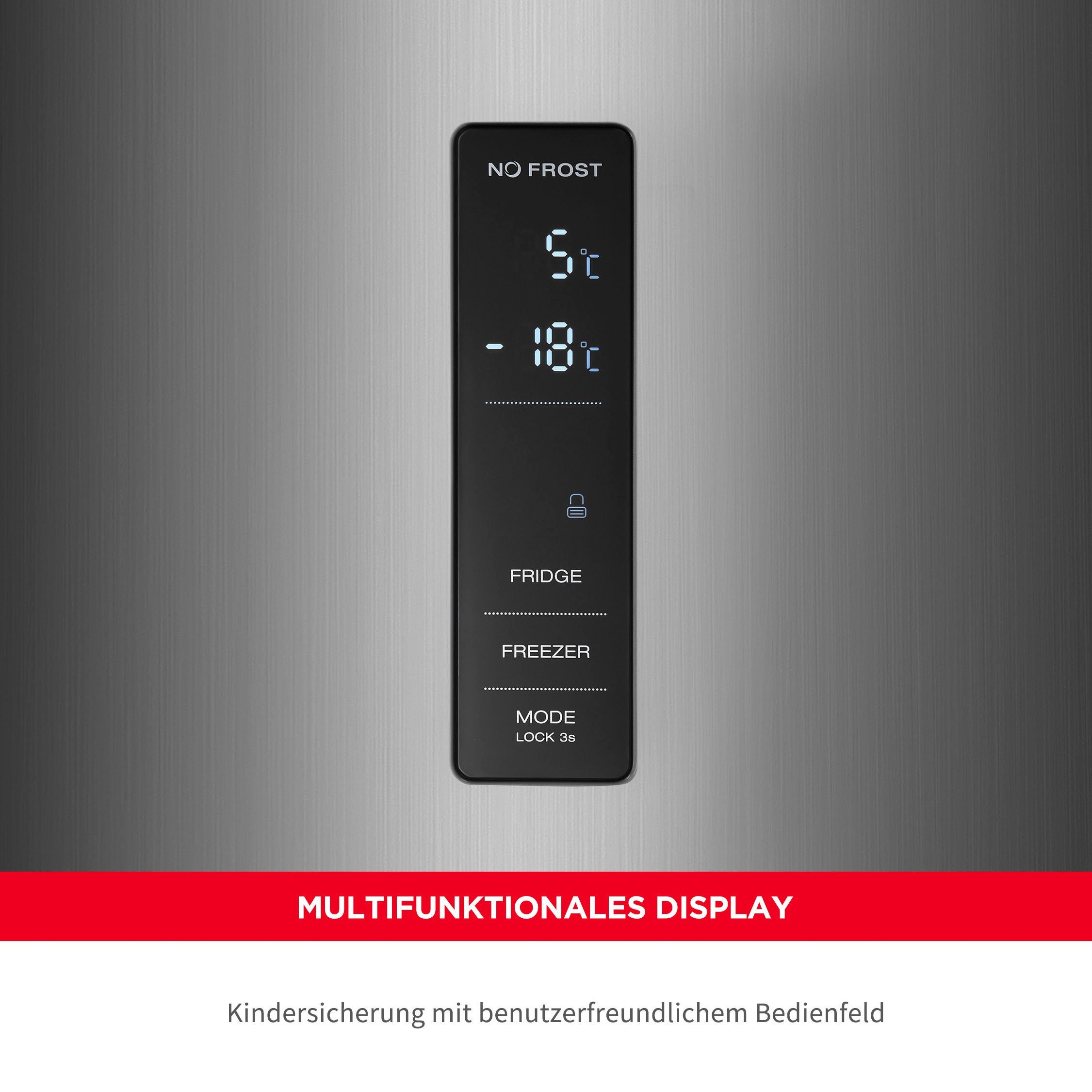 Hanseatic Koel-vriescombinatie HKGK18560CNFWDI NoFrost, Waterdispenser (1 stuk)