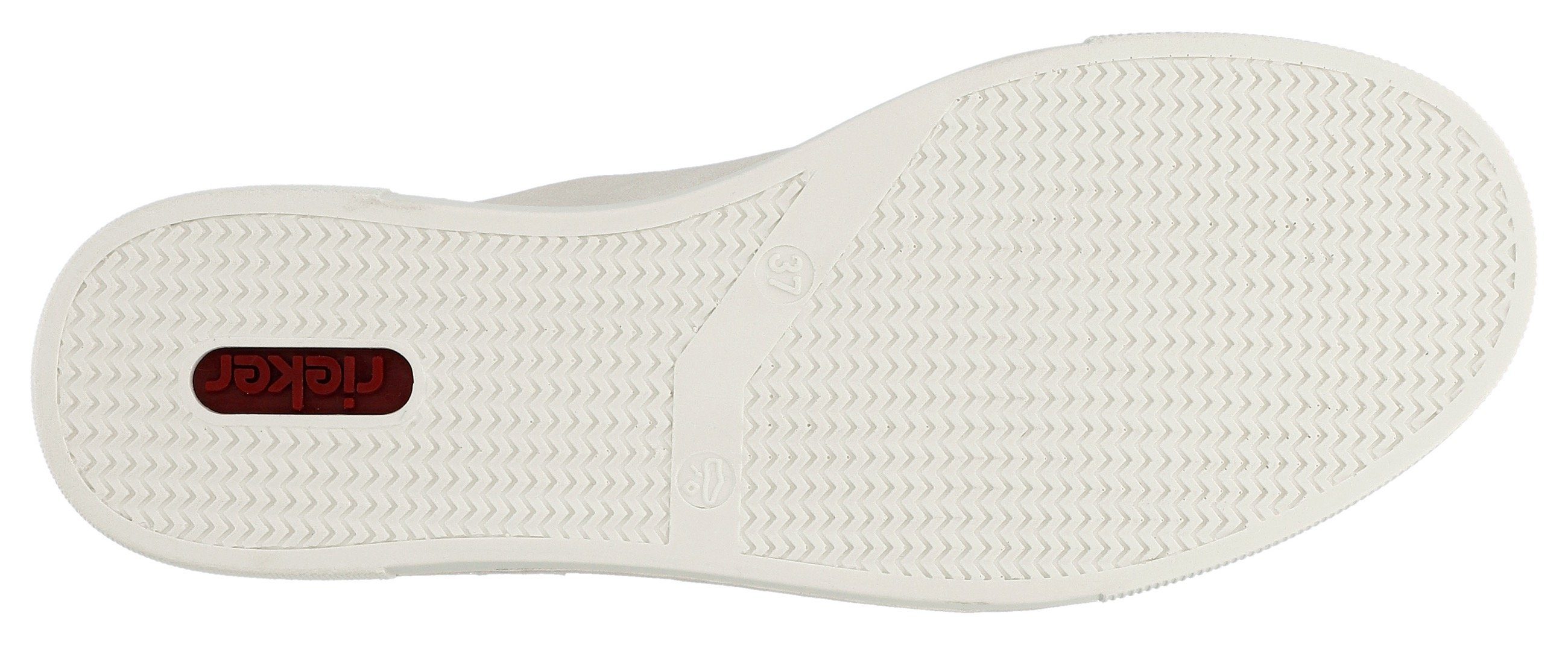 Rieker Plateausneakers met goudkleurige rits, vrijetijdsschoen, lage schoen, veterschoen