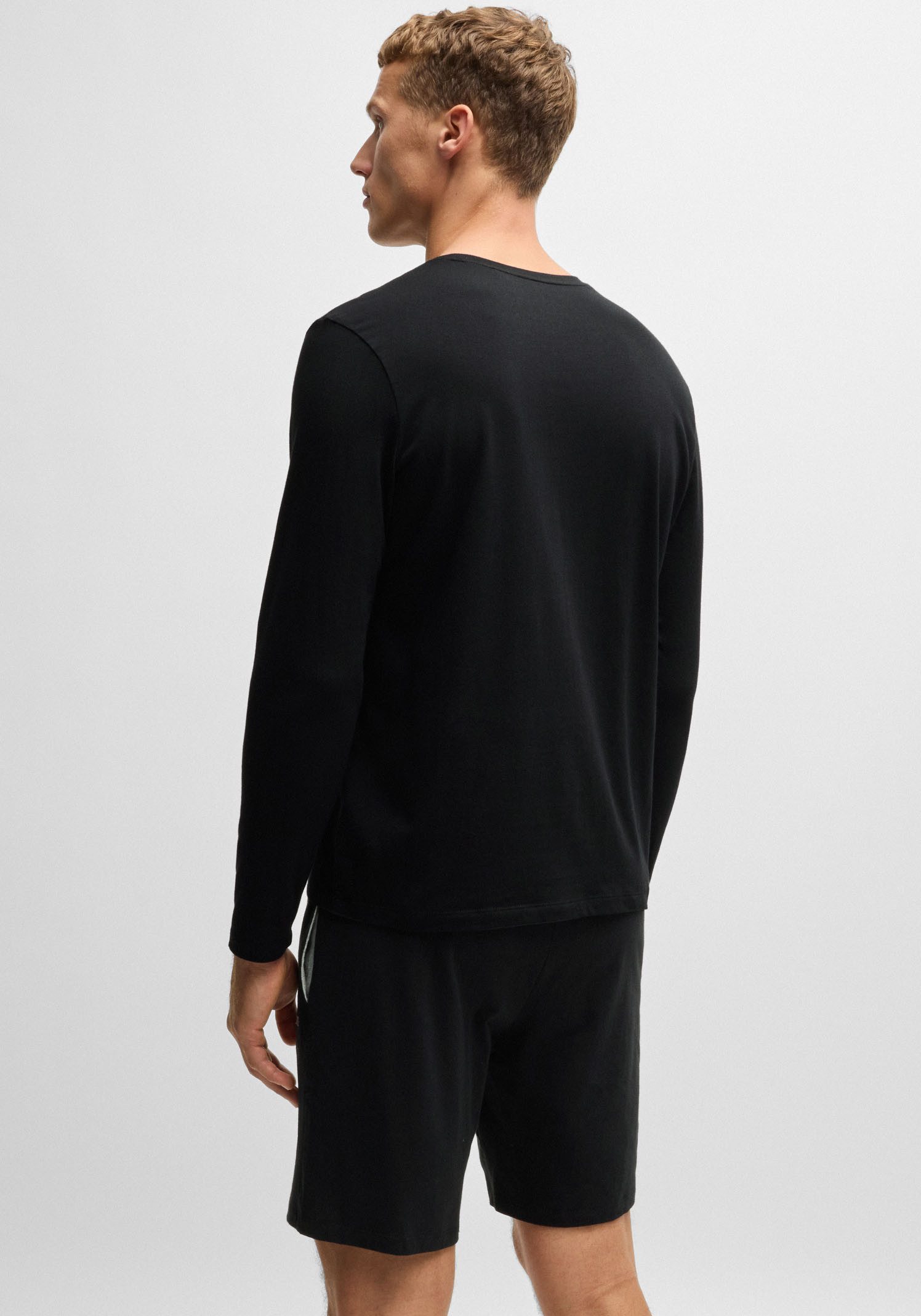 BOSS Shirt met lange mouwen Mix&Match LS-Shirt R met -borduursel op de borst