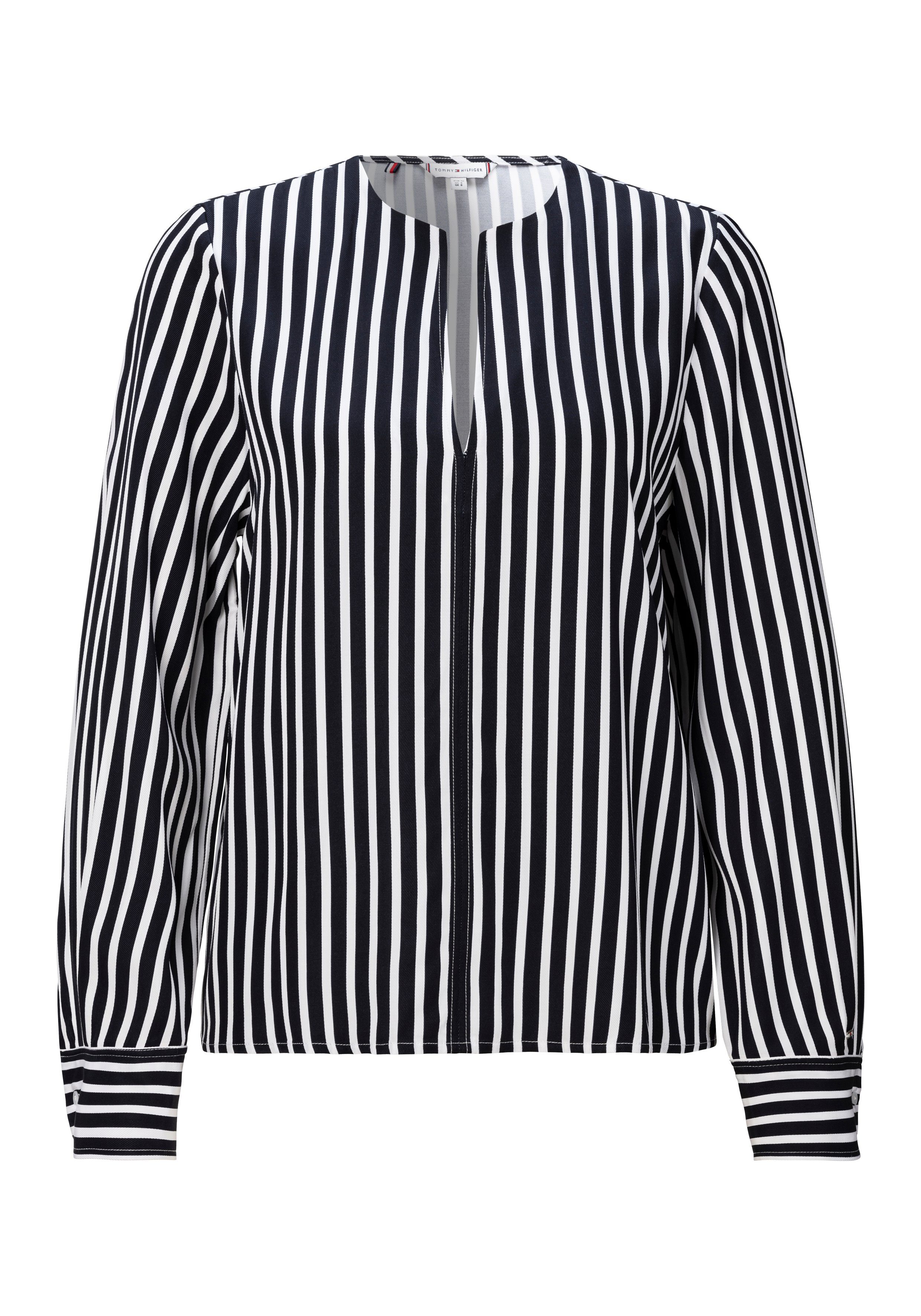 Tommy Hilfiger Blouse met lange mouwen FLUID STRIPE V-NECK LS BLOUSE