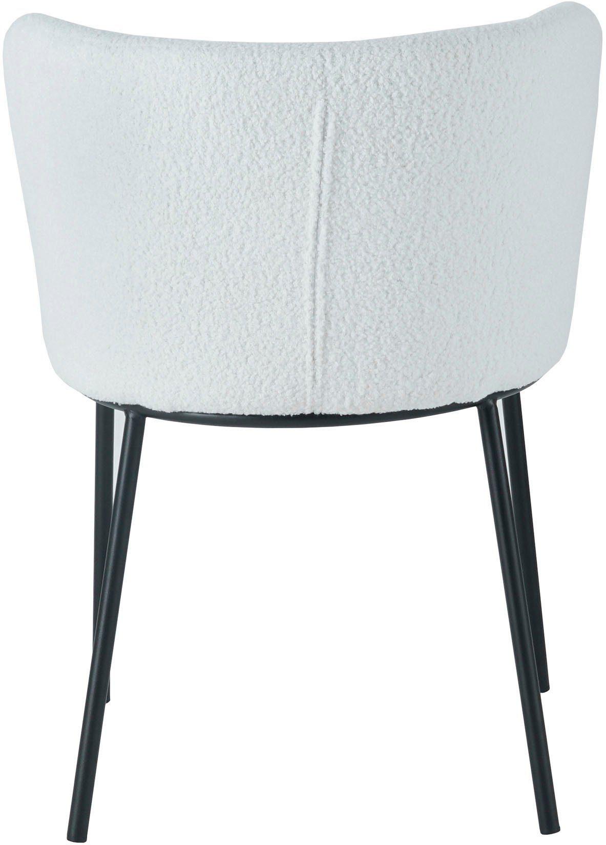 SalesFever Stoel met 4 poten afgeronde rugleuning (set, 2 stuks)