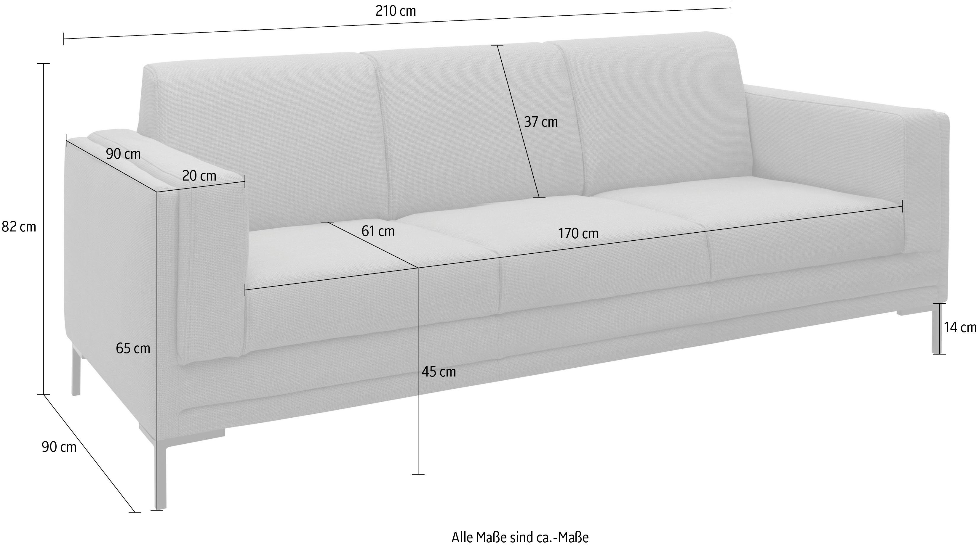 LOOKS BY WOLFGANG JOOP 3-zitsbank LOOKS VII heldere lijnen, chic design